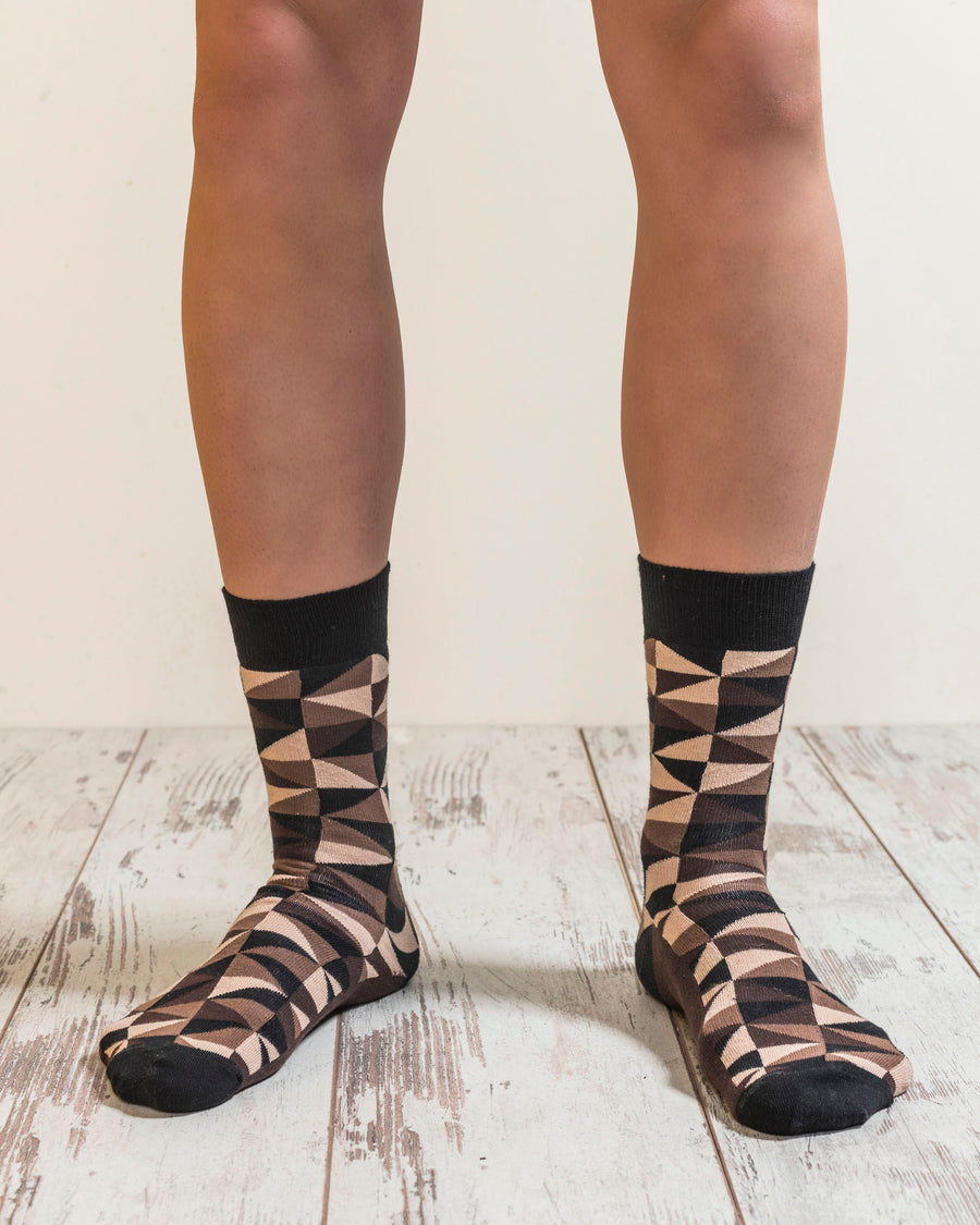 Men's Mocha Triangles Socks