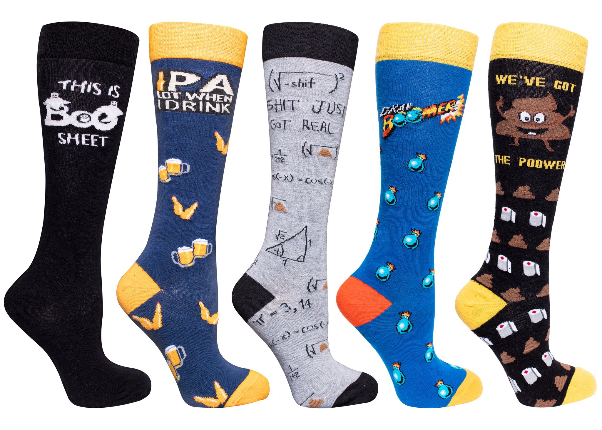 Women's Funky Puns Knee High Socks Set