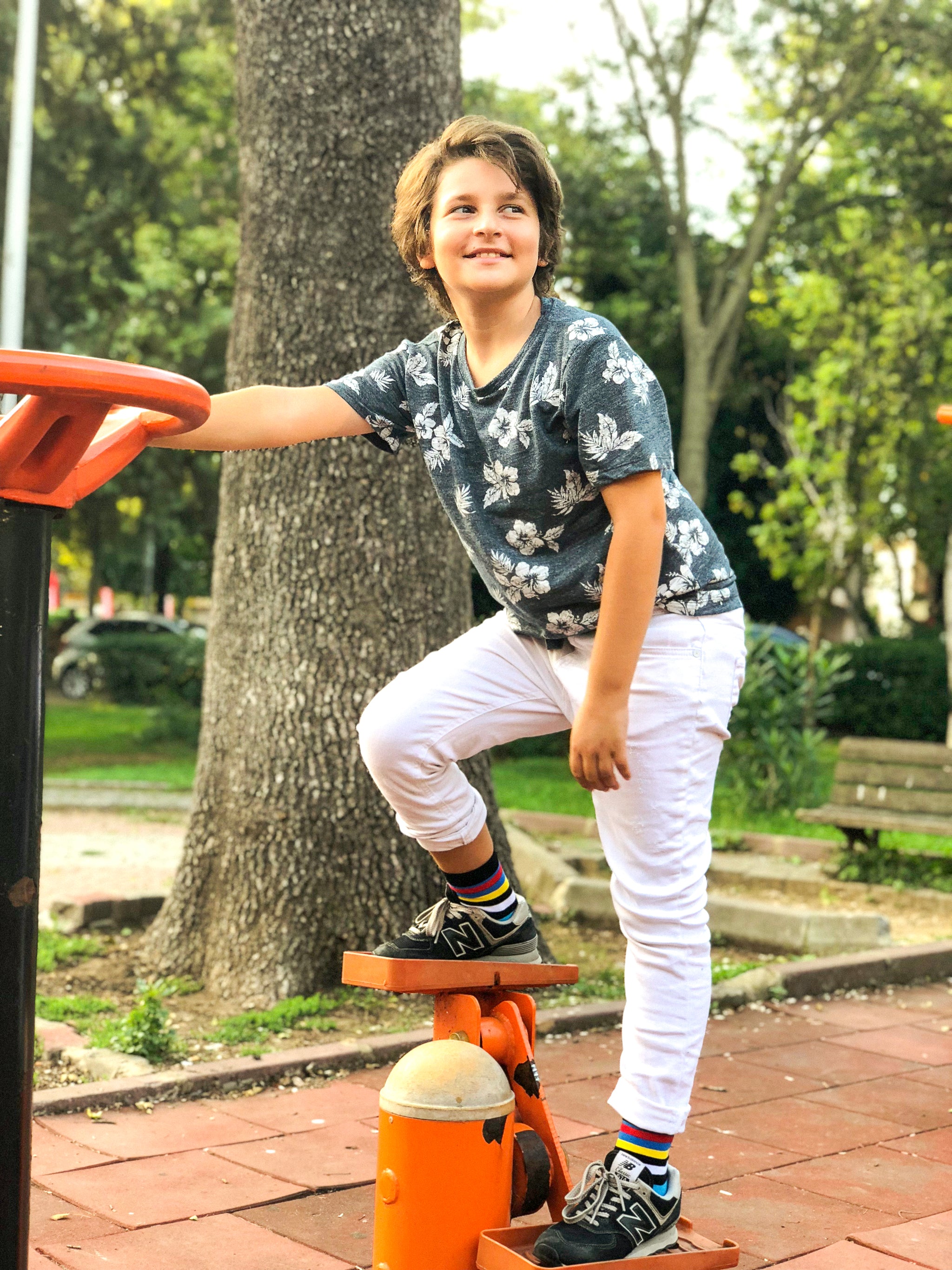 Kids Blue Rainbow Stripe Socks