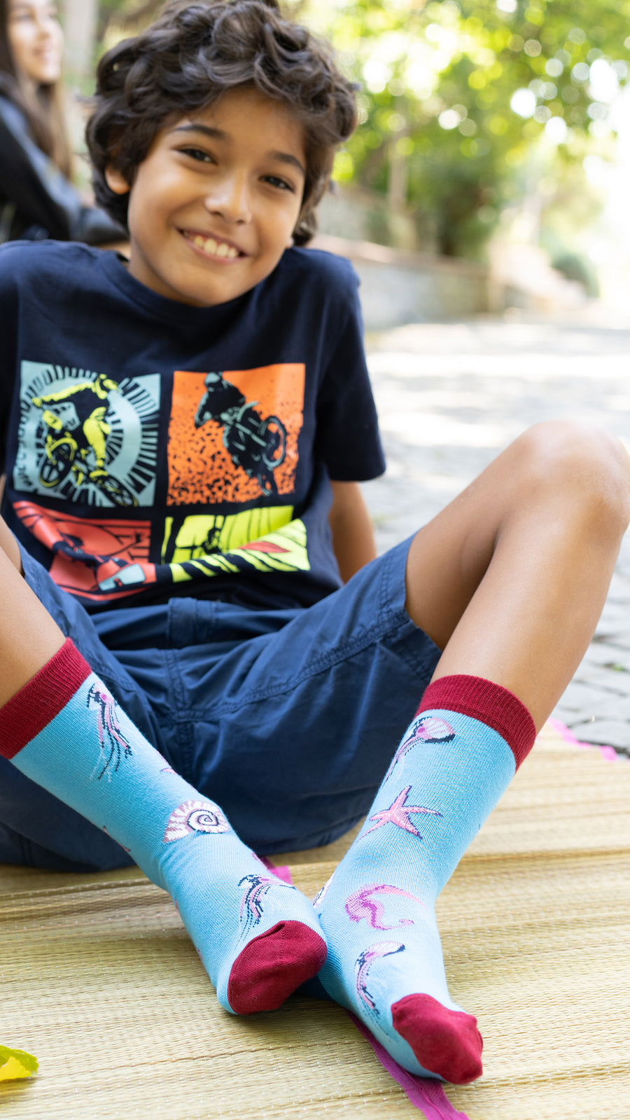 Kids Jellyfish  Socks red and blue