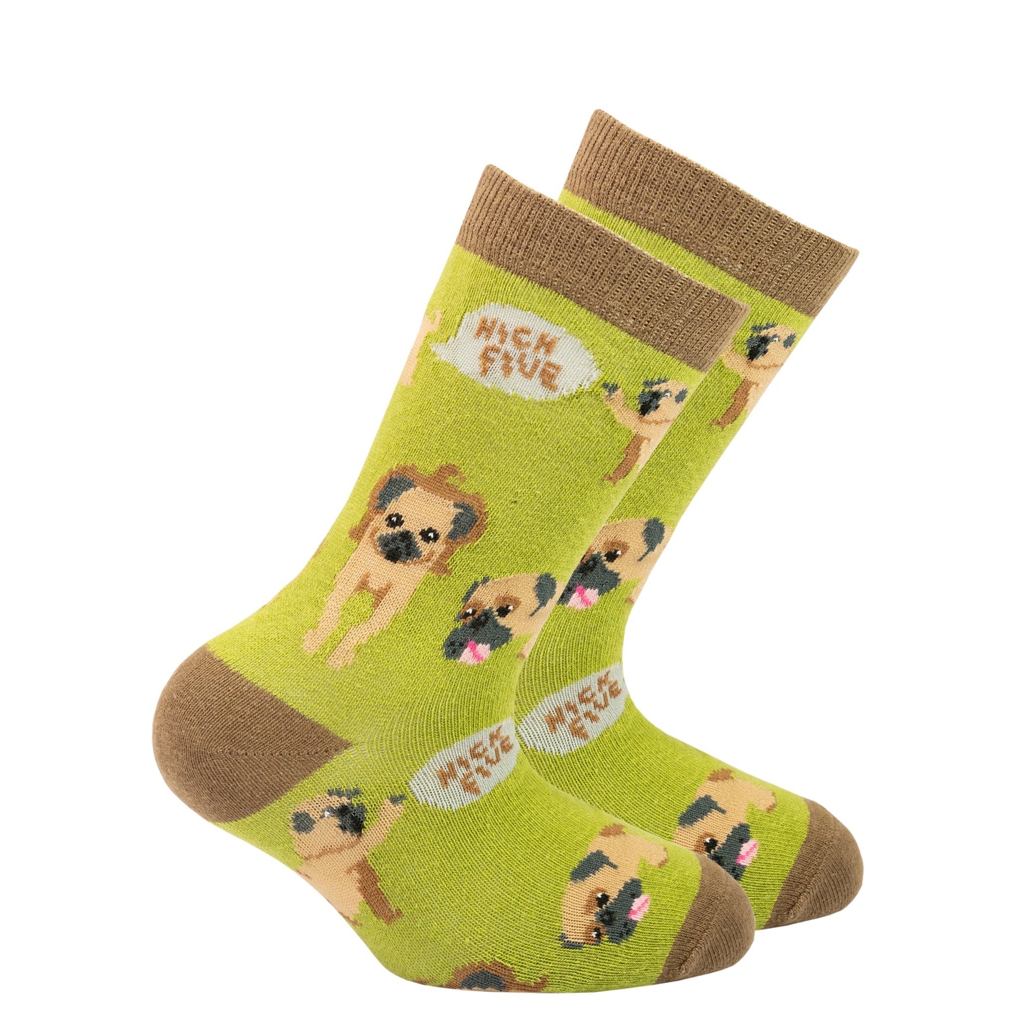 Kids Pug Socks green