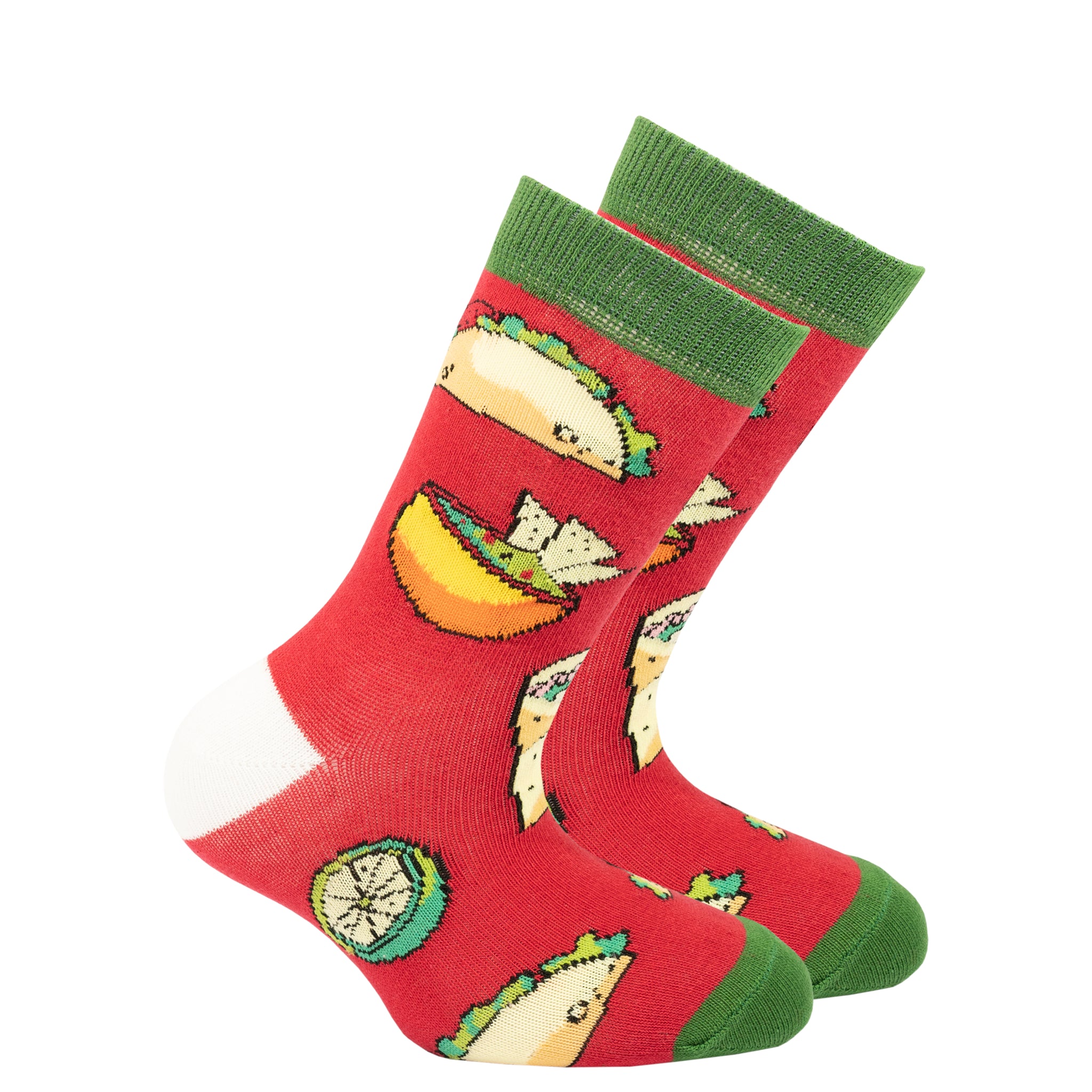 Kids Chili Tacos Socks red and green