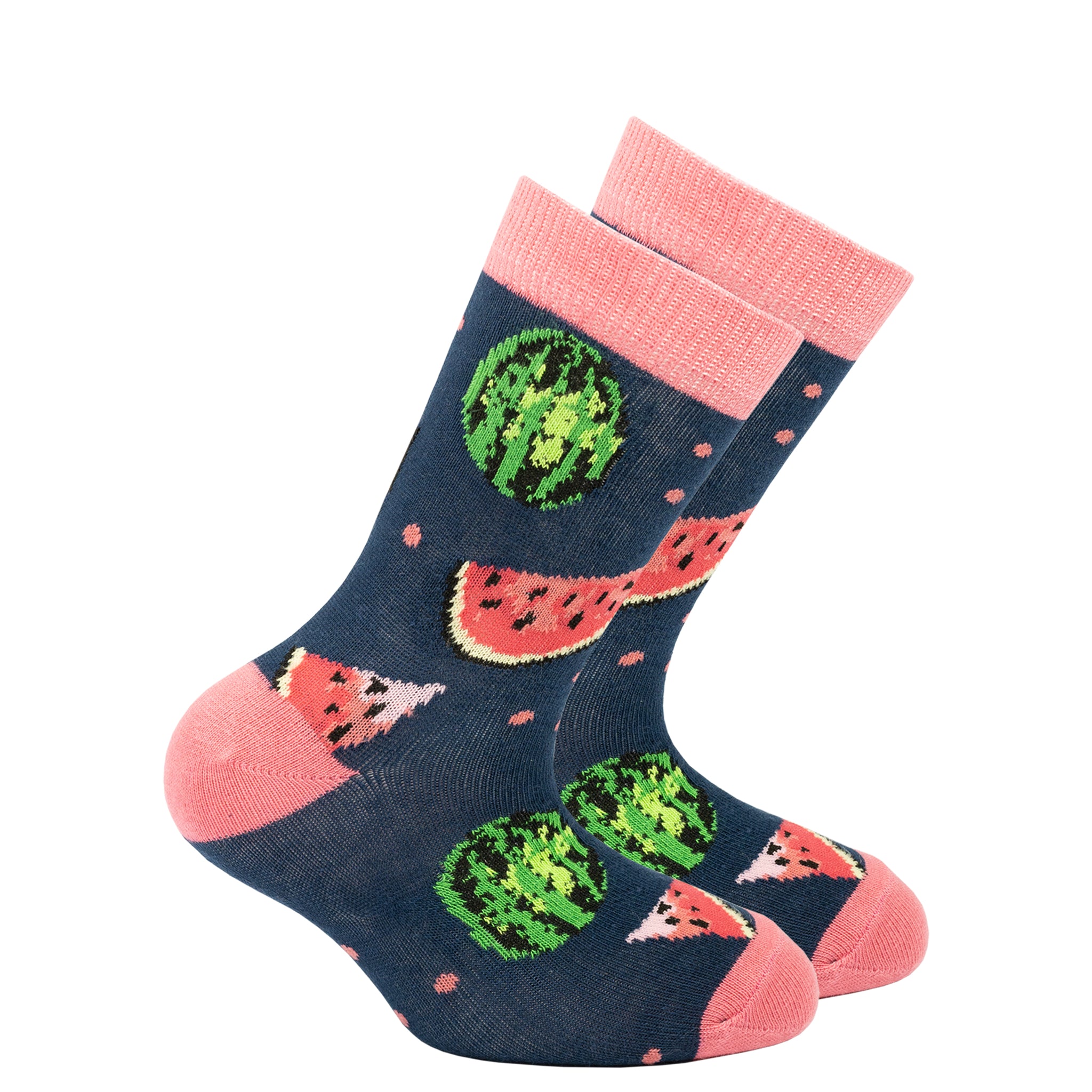 Kids Watermelon Socks navy and pink