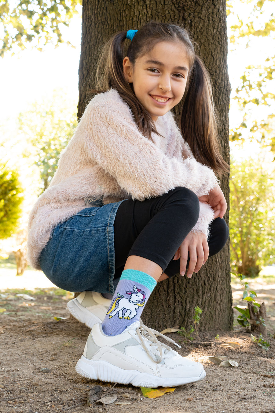 Kids Unicorn Socks blue and purple