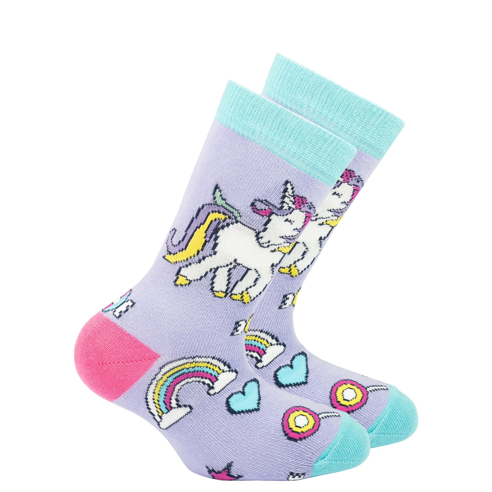 Kids Unicorn Socks blue and purple