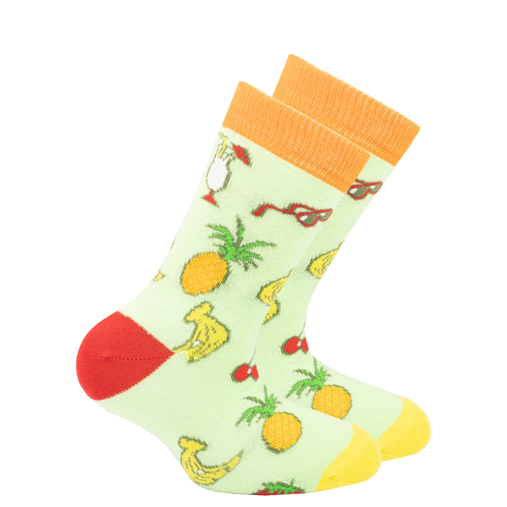 Kids Tropical Socks red and green