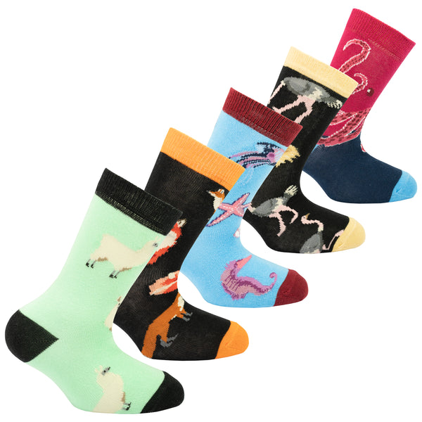 Kids Wild Animals Socks 5-Pack - Socks n Socks