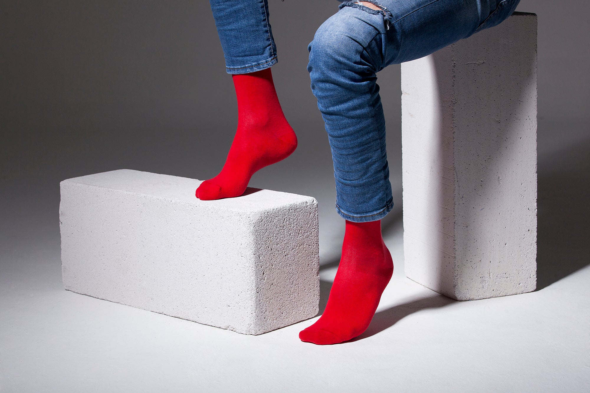 Men's Solid Red Socks