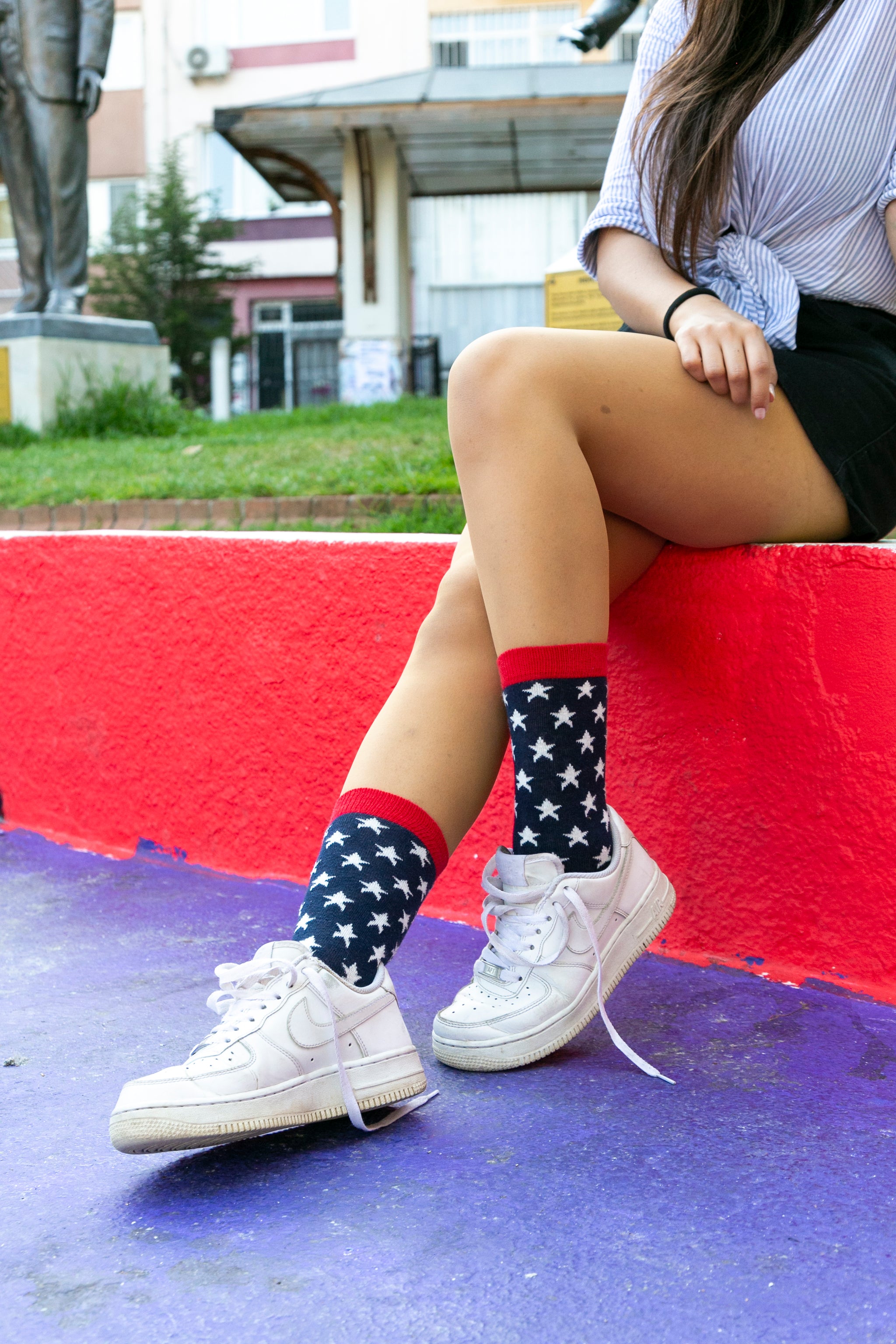 Women's Usa Patriotic Stars Socks