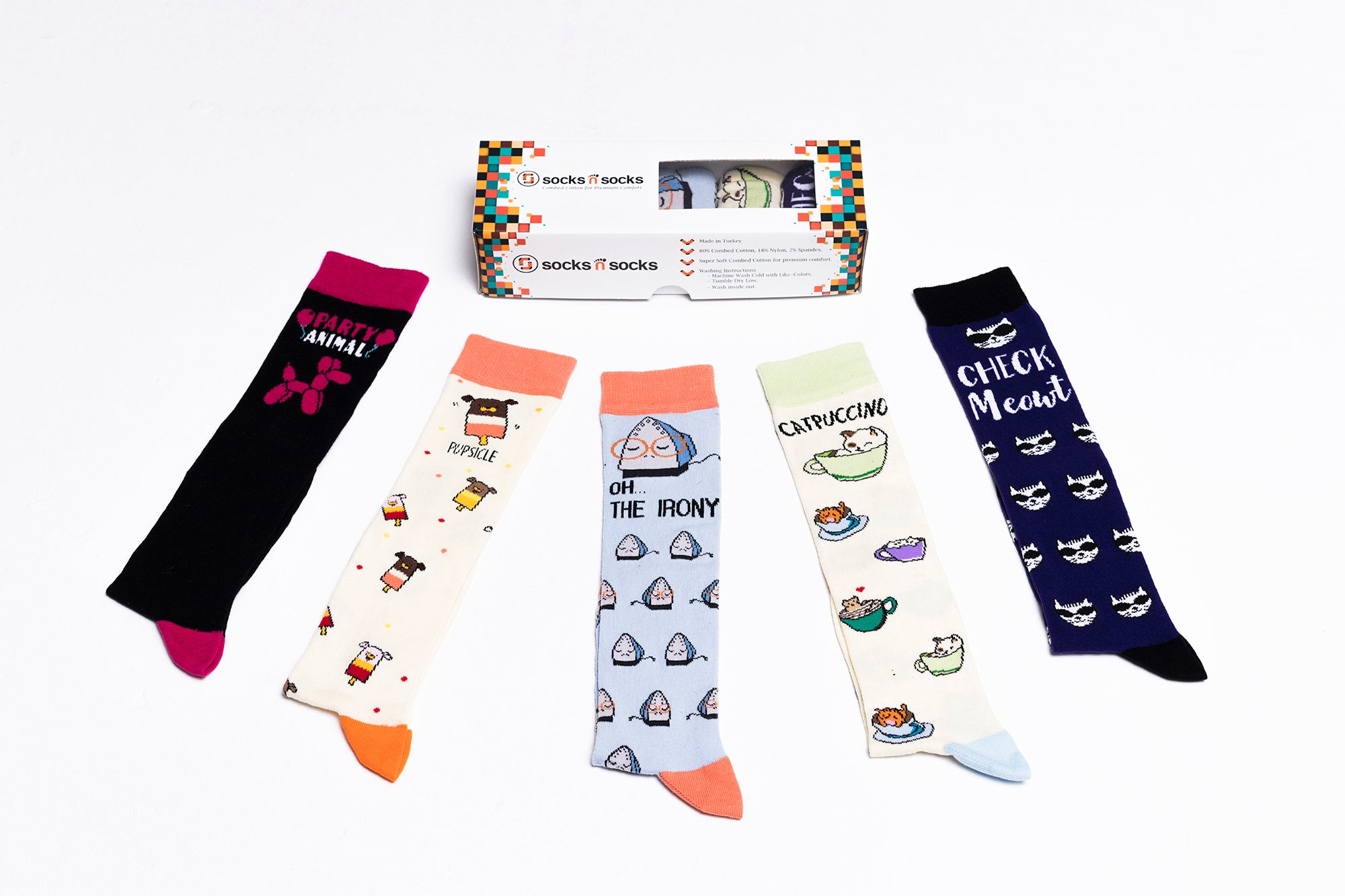 Women's Cute Puns Knee High Socks Set