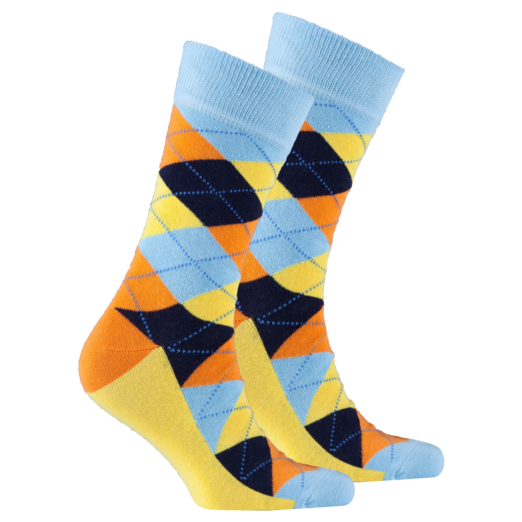 Men's Orange Skyway Argyle Socks