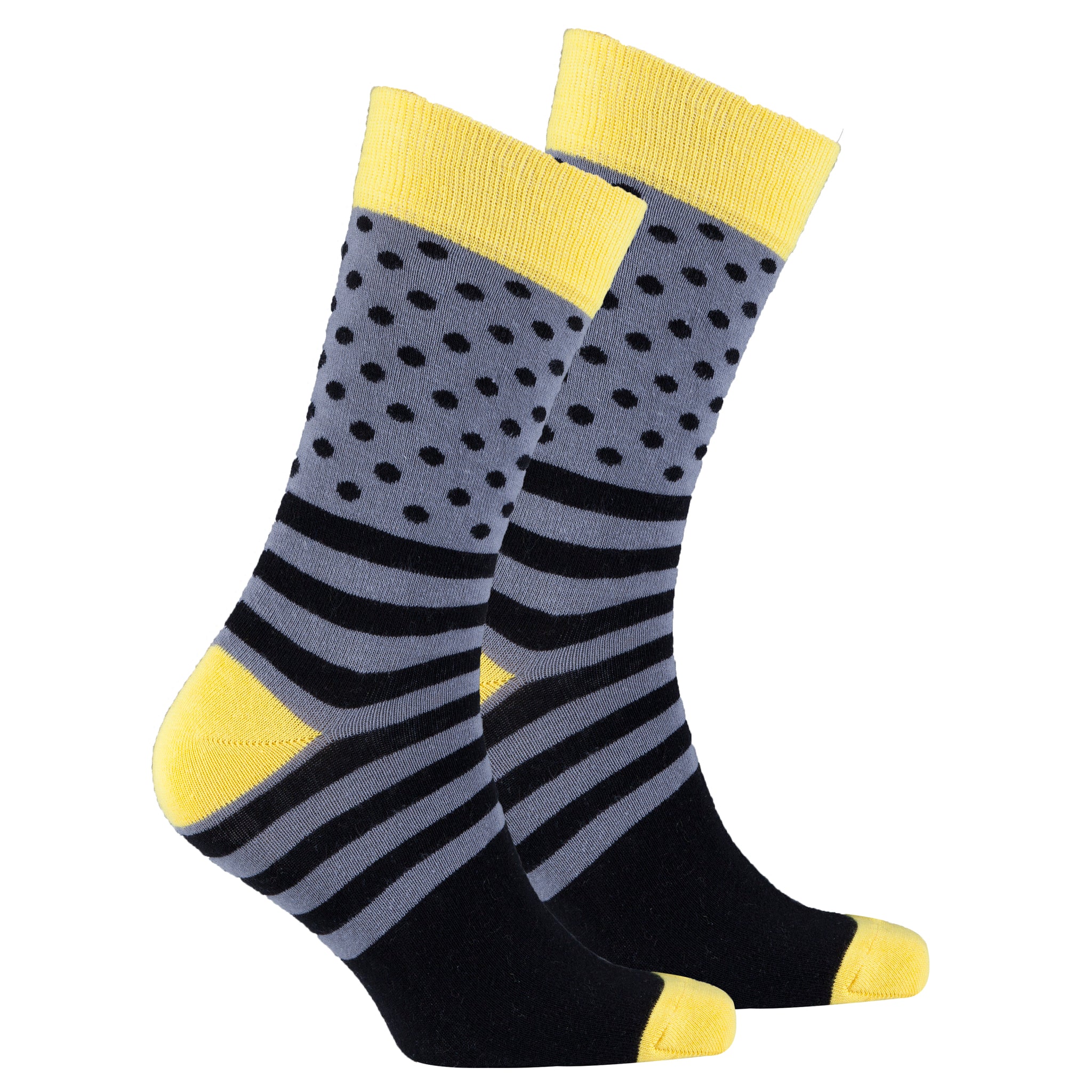 Men's Grey Dot Stripe Socks