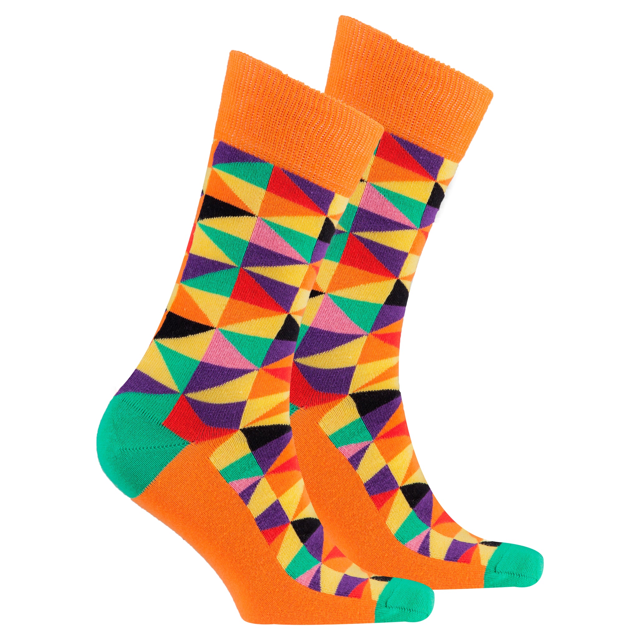 Men's Orange Triangle Socks