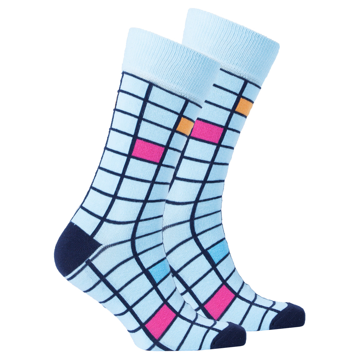 Men's Baby Blue Square Socks Socks n Socks