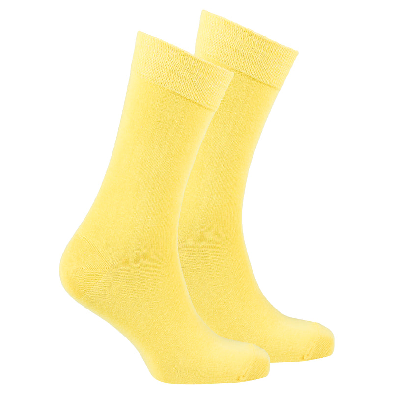 Men's Solid Yellow Socks - Socks n Socks
