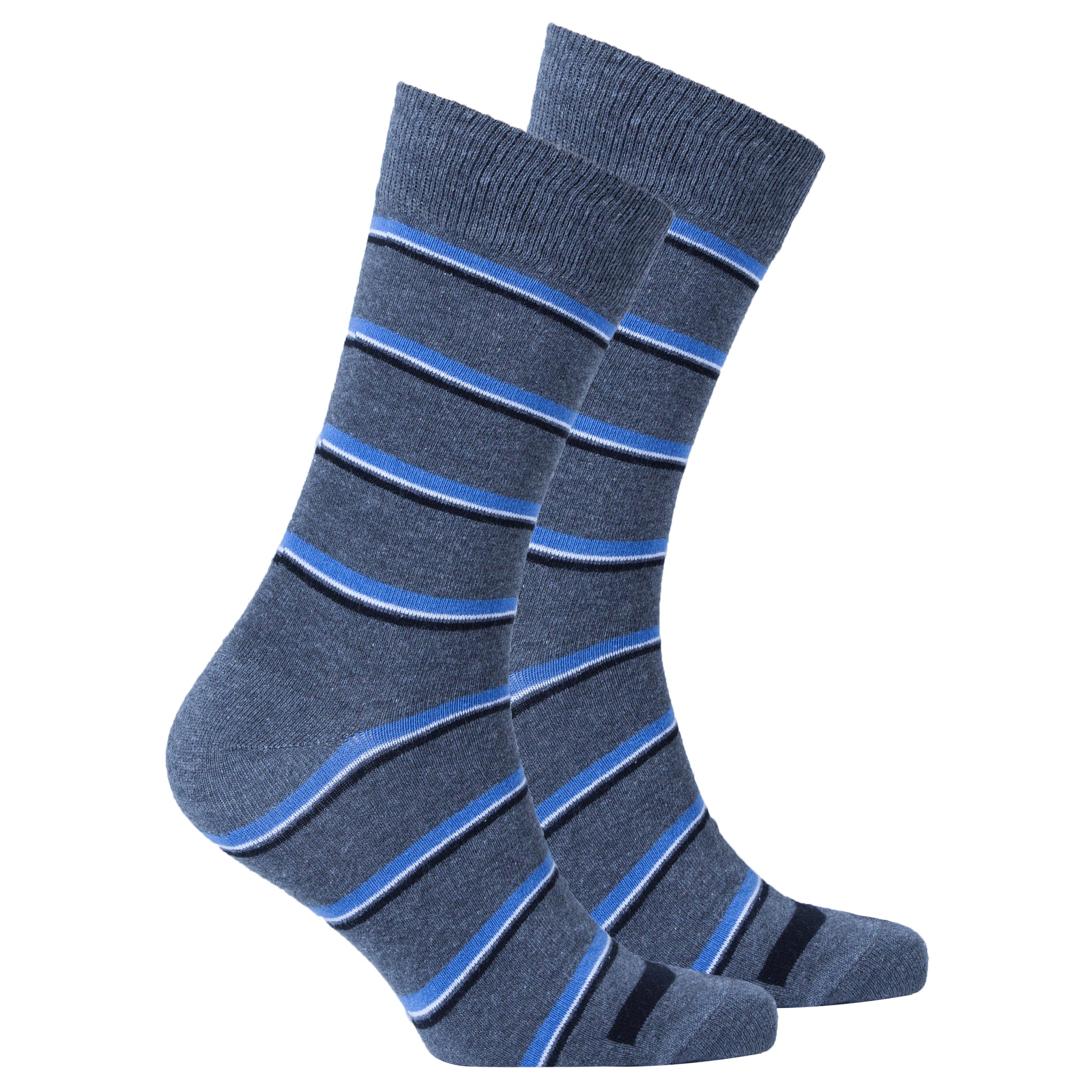 Men's Navy Stone Stripe Socks
