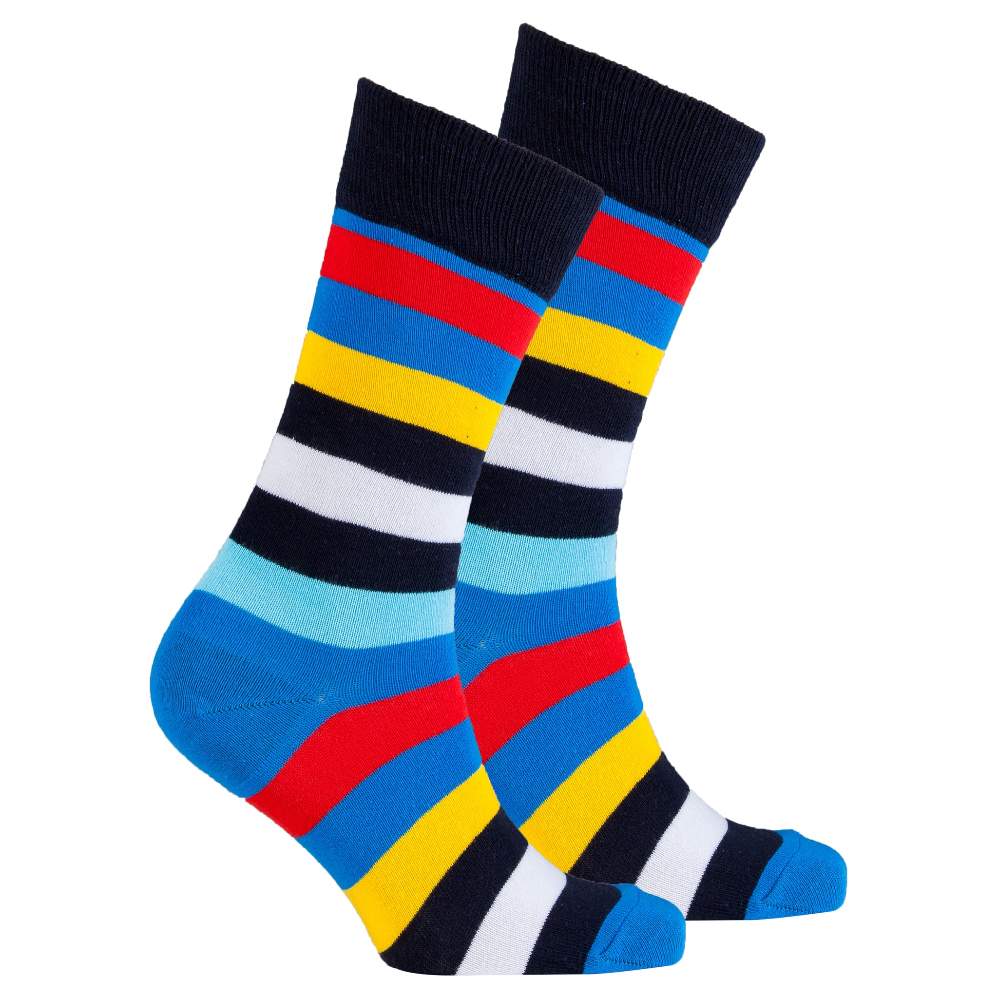 Men's Blue Rainbow Stripe Socks - Socks n Socks