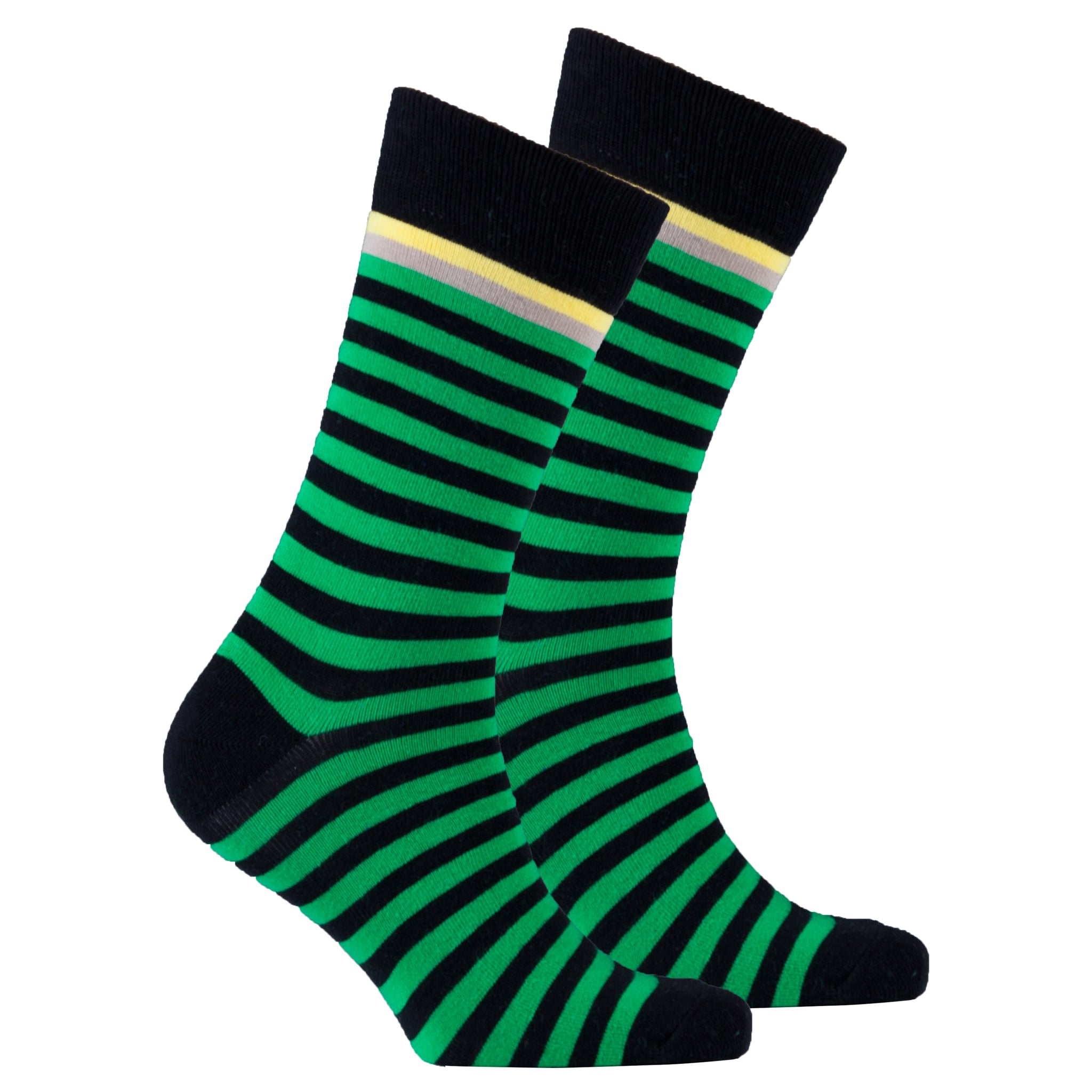 Men's Solid Green Stripe Socks