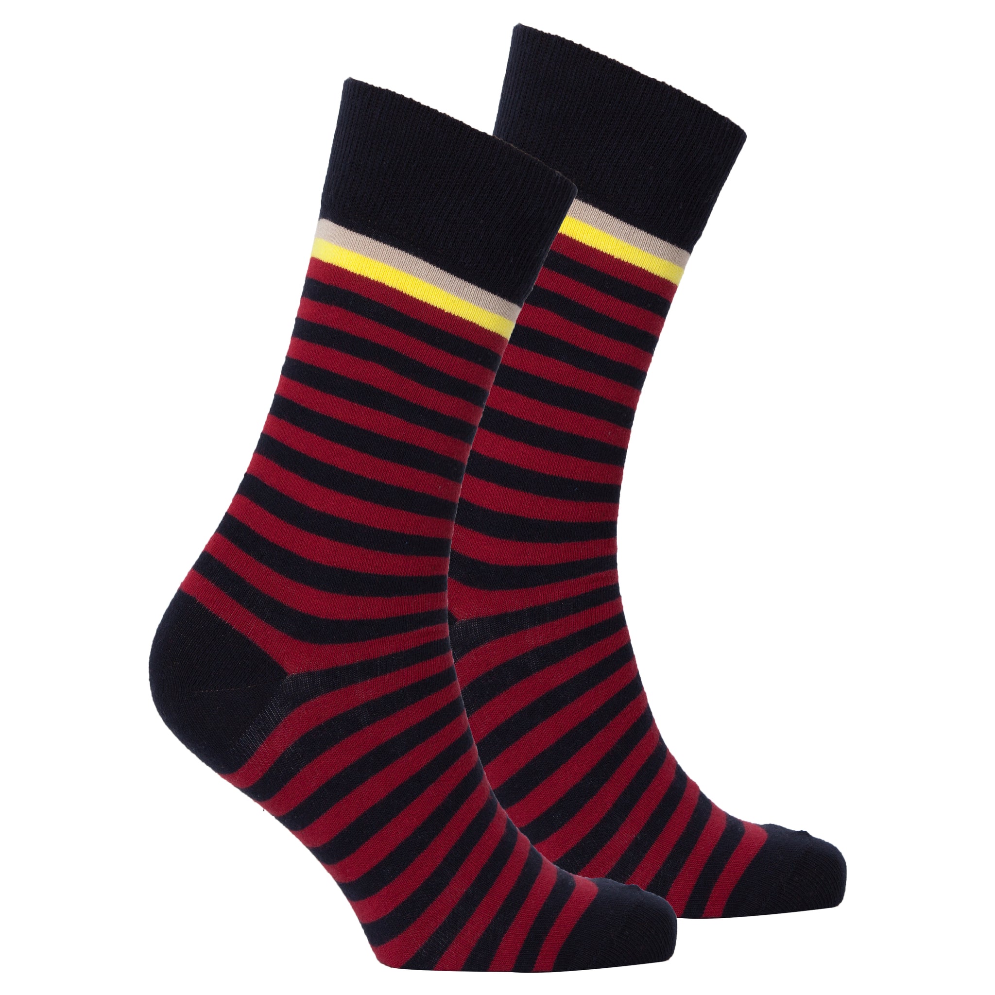 Men's Solid Burgundy Stripe Socks