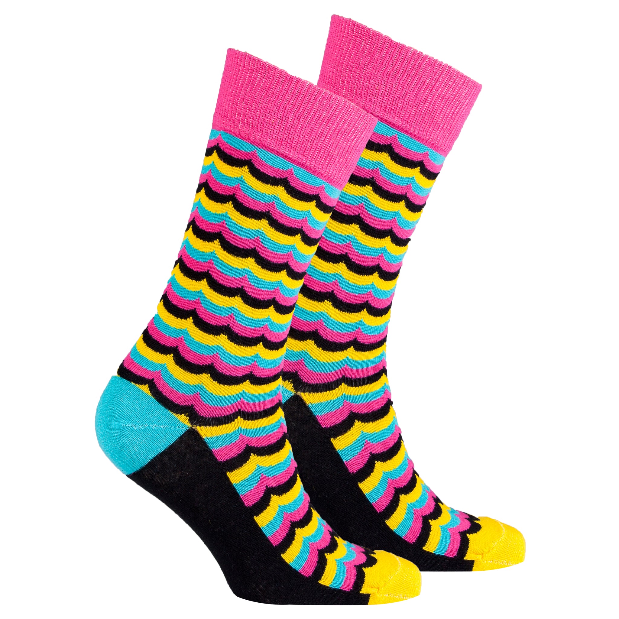 Men's Yellow Candy Wave Socks