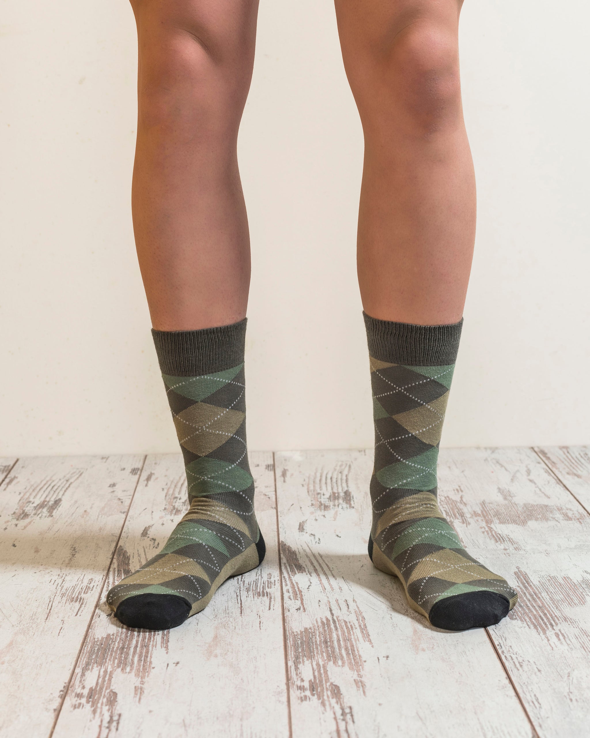 Men's Olive Green Mix Set Socks - Socks n Socks Men's Olive Green Mix Set Socks - Socks n Socks