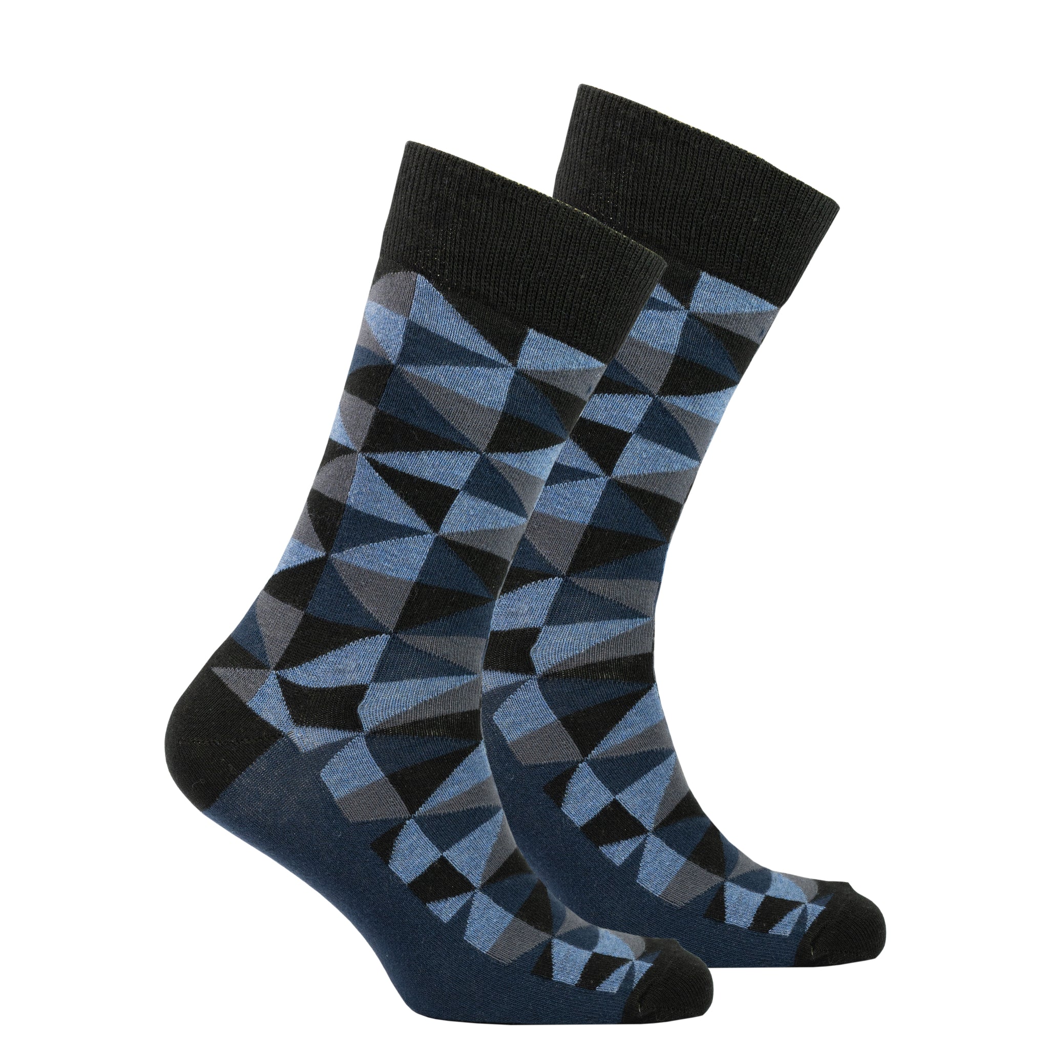 Men's Azure Triangle Socks black and blue