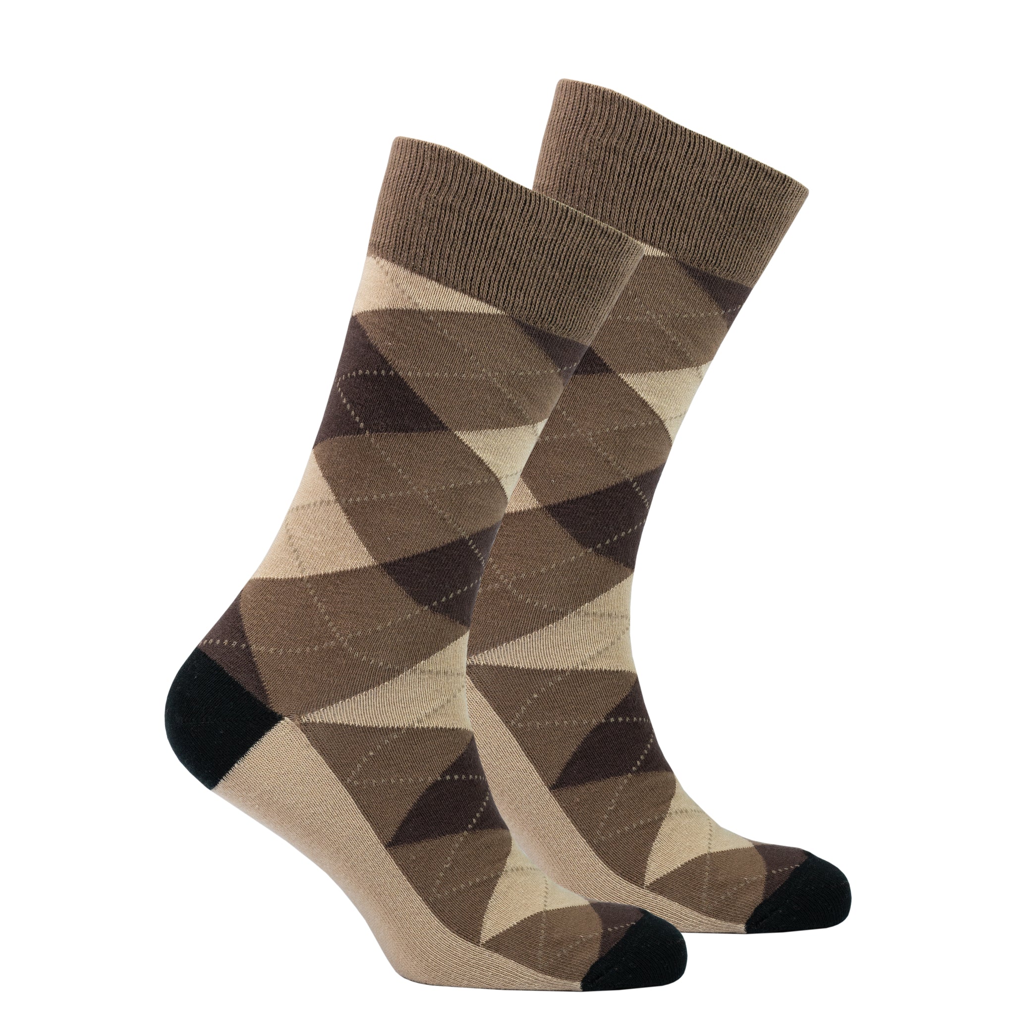 Men's Sand Argyle Socks brown