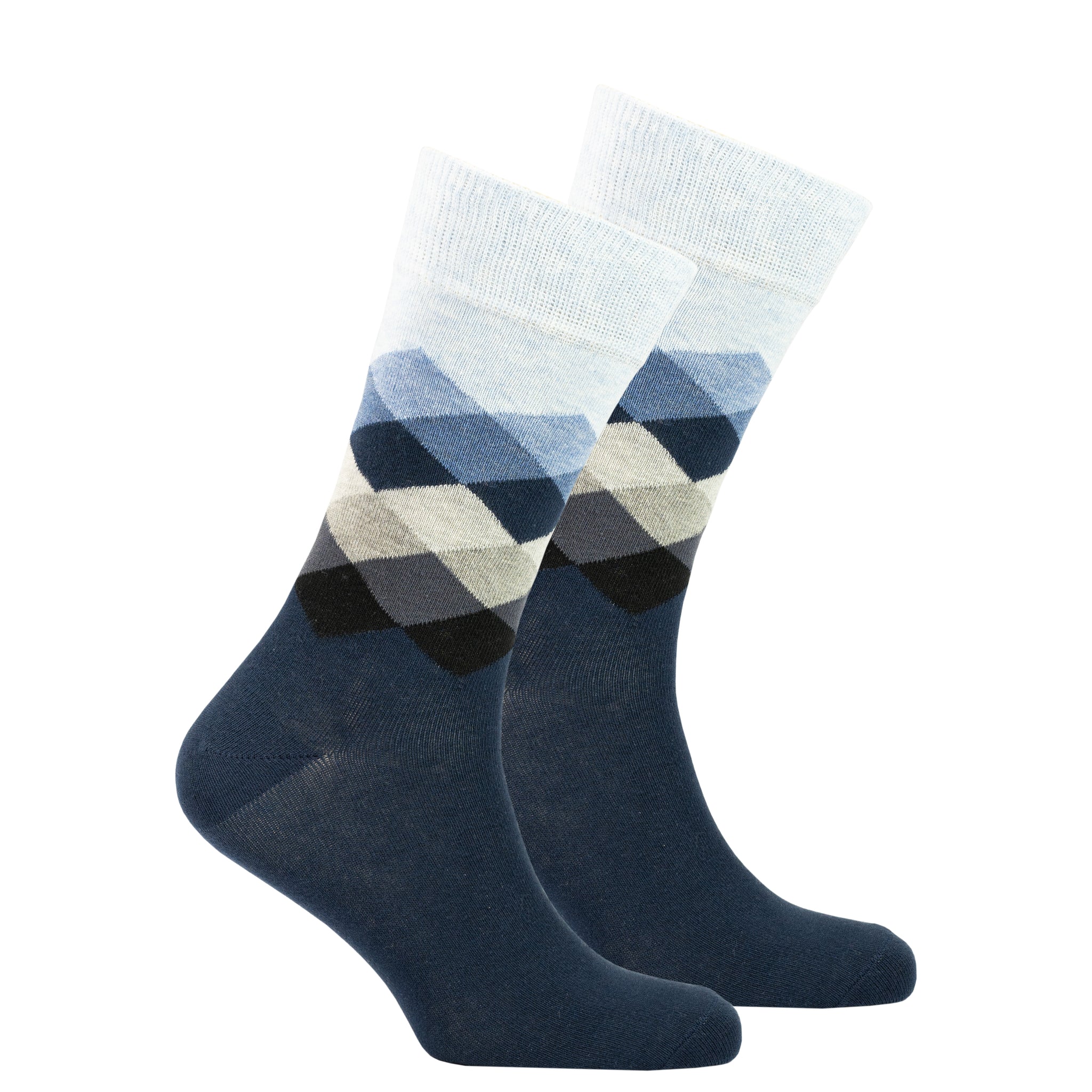 Men's Azure Diamond Socks black and white