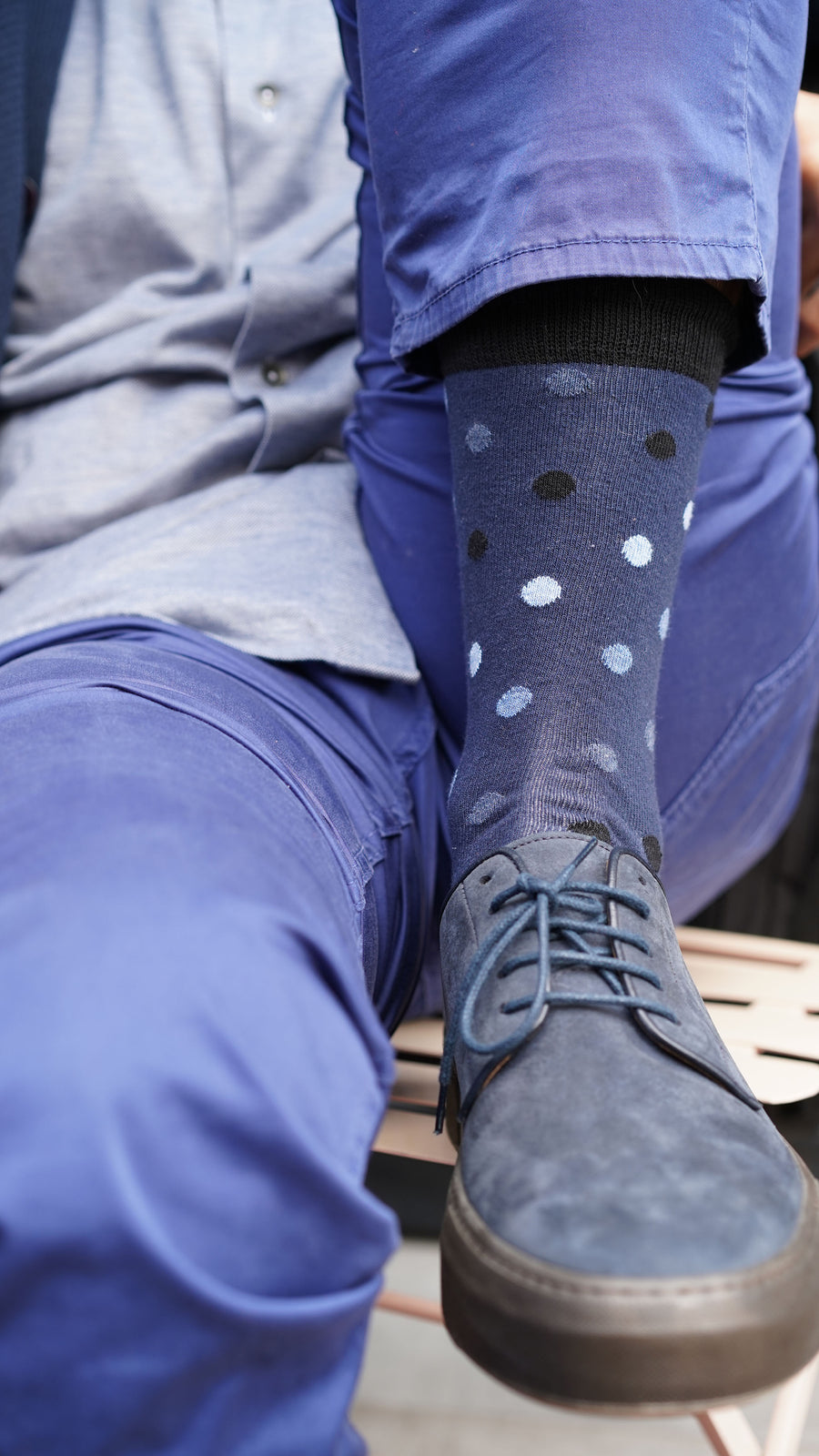 Men's Azure Dot Socks grey and black