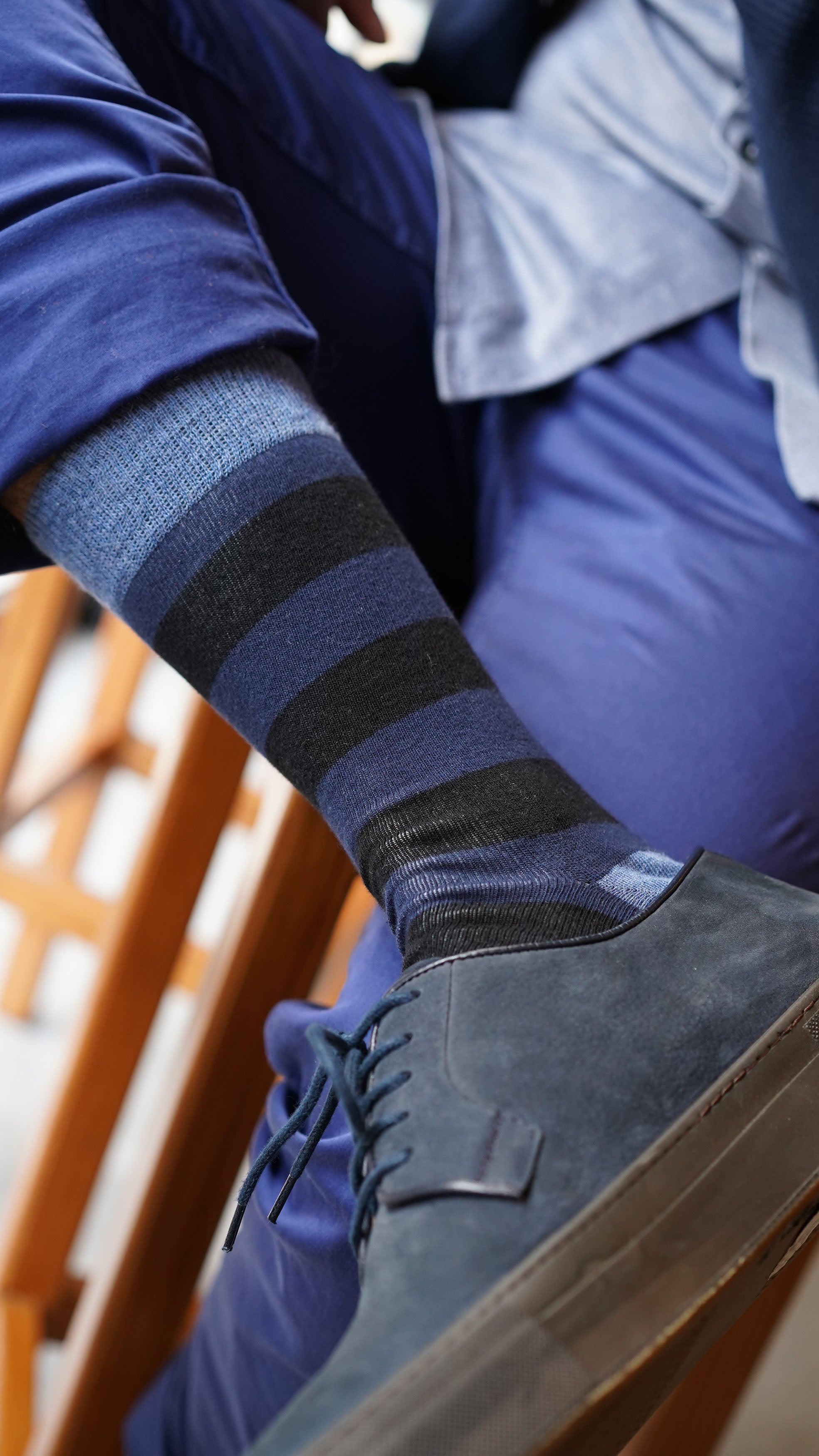 Men's Azure Striped Socks