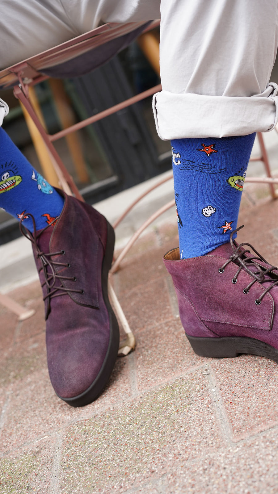 Men's Space Doodle Socks blue navy