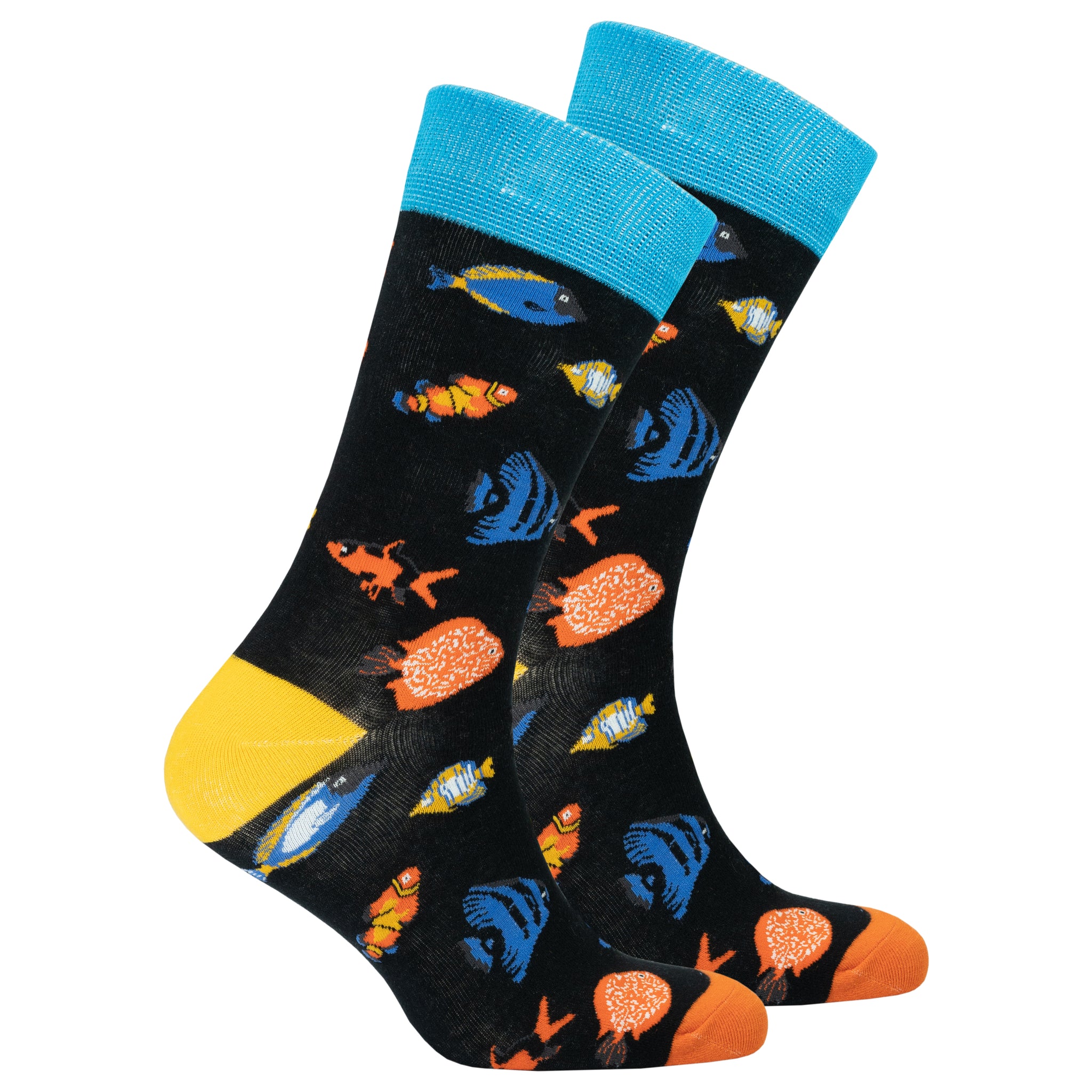 Men's Fish Socks blue black orange
