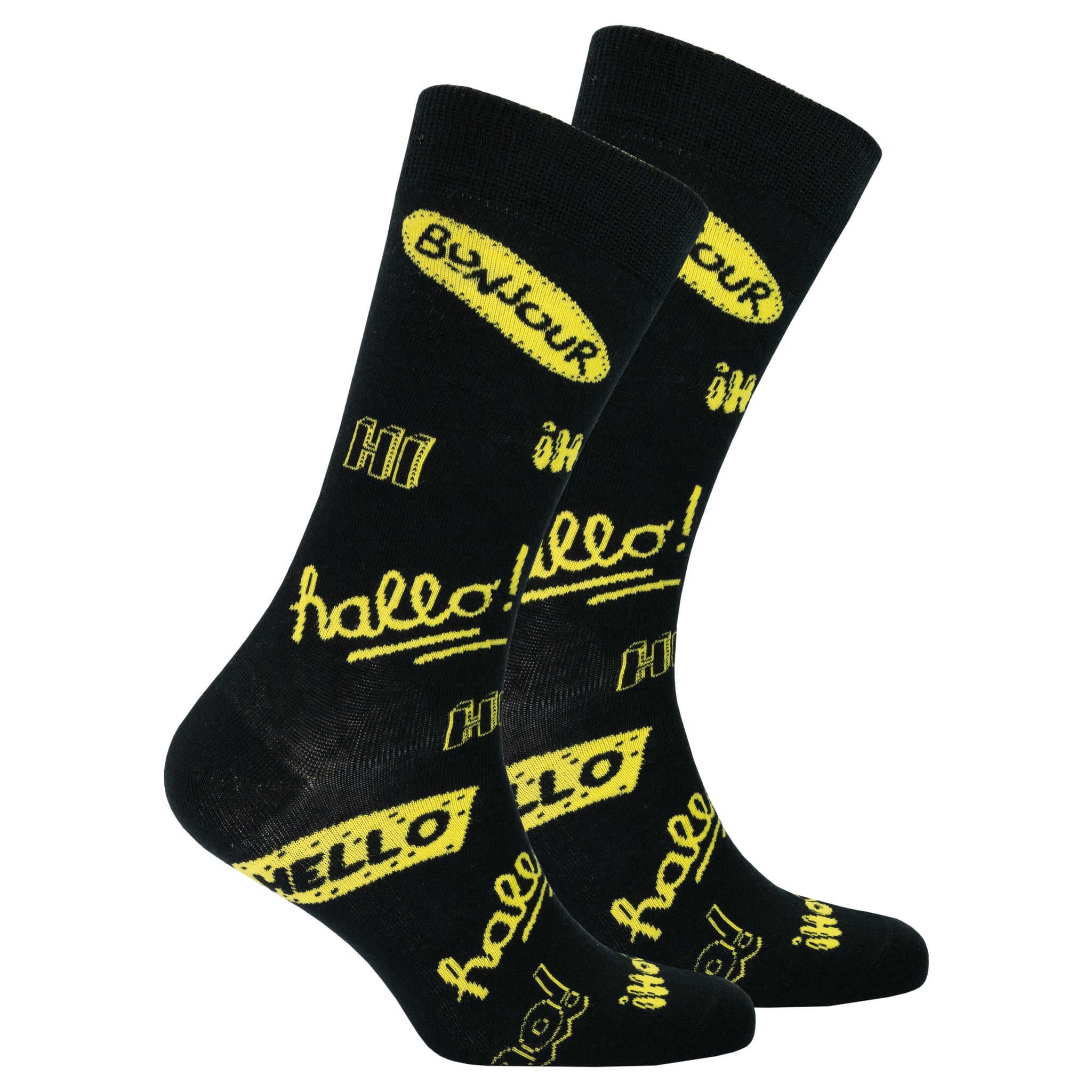 Men's Hello Socks black and yellow