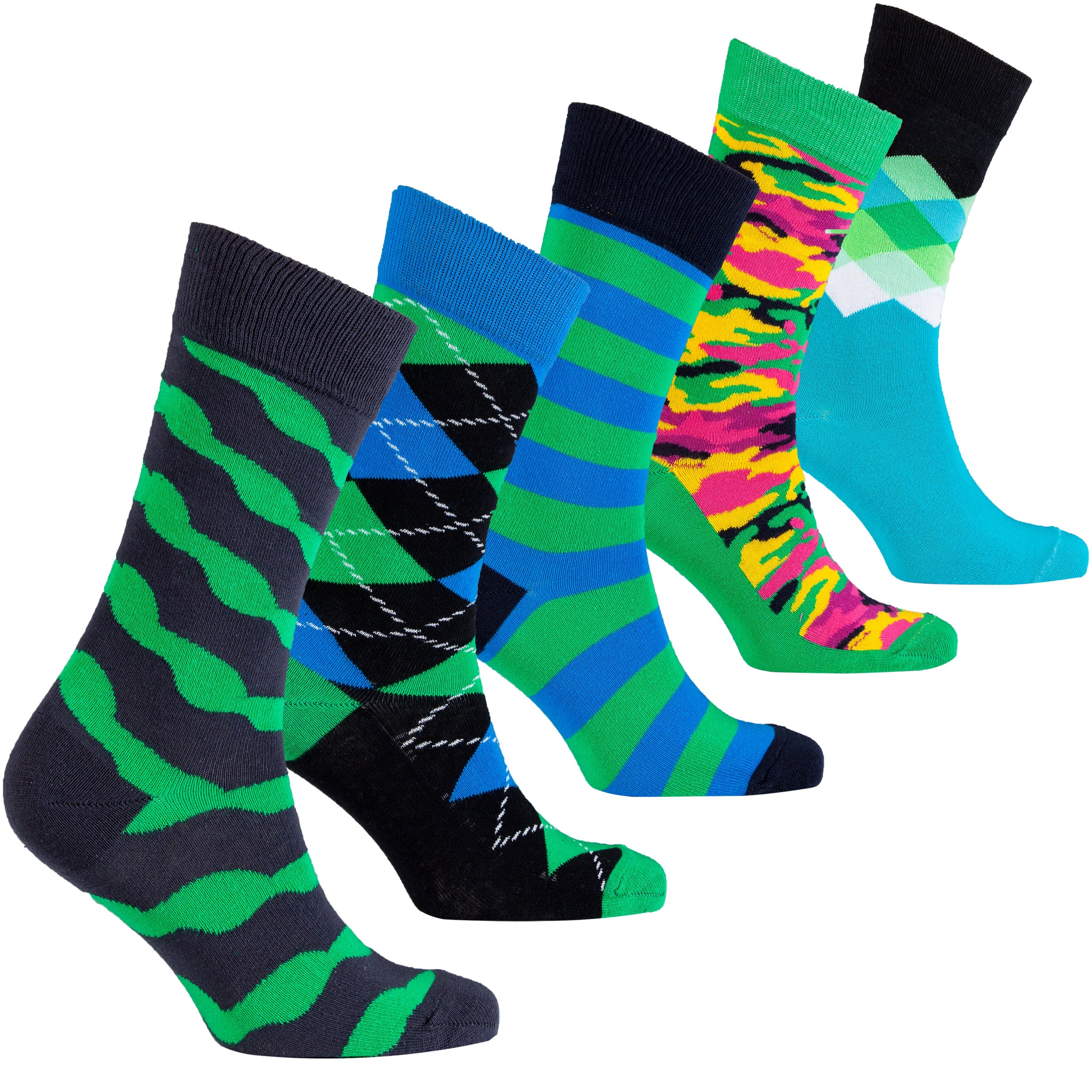 Men's Lime Mix Set Socks - Socks n Socks Men's Lime Mix Set Socks - Socks n Socks