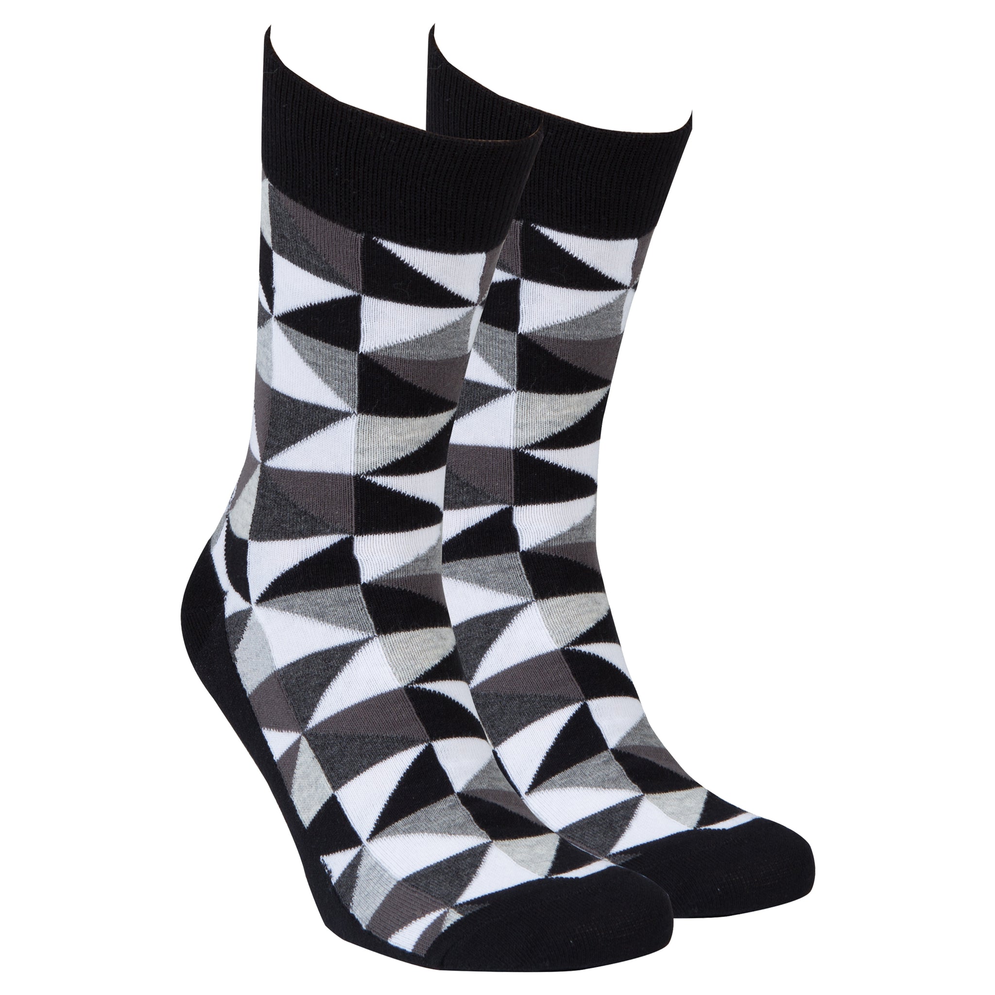 Men's Black & White Triangle Socks