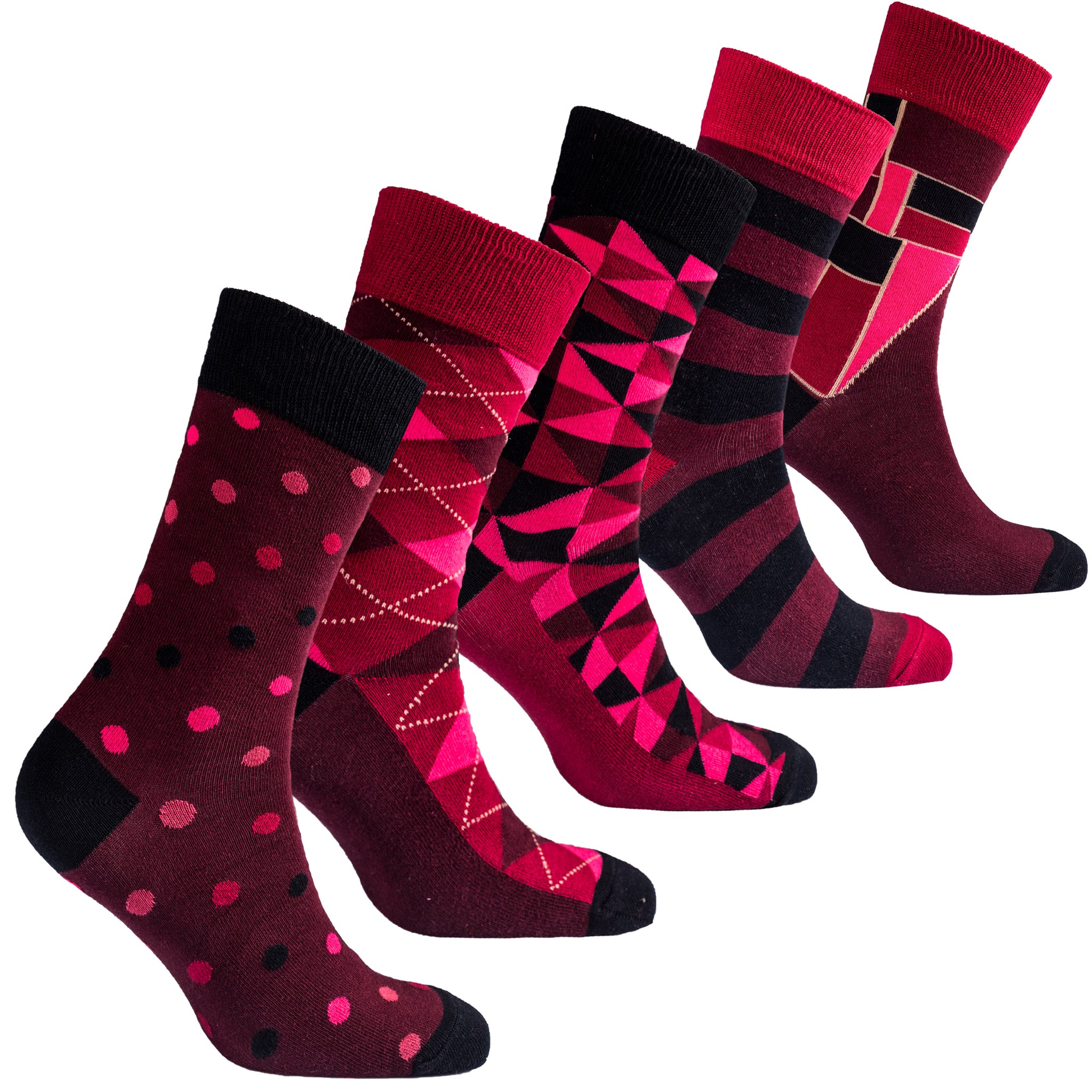 Men's Burgundy Mix Set Socks Men's Burgundy Mix Set Socks