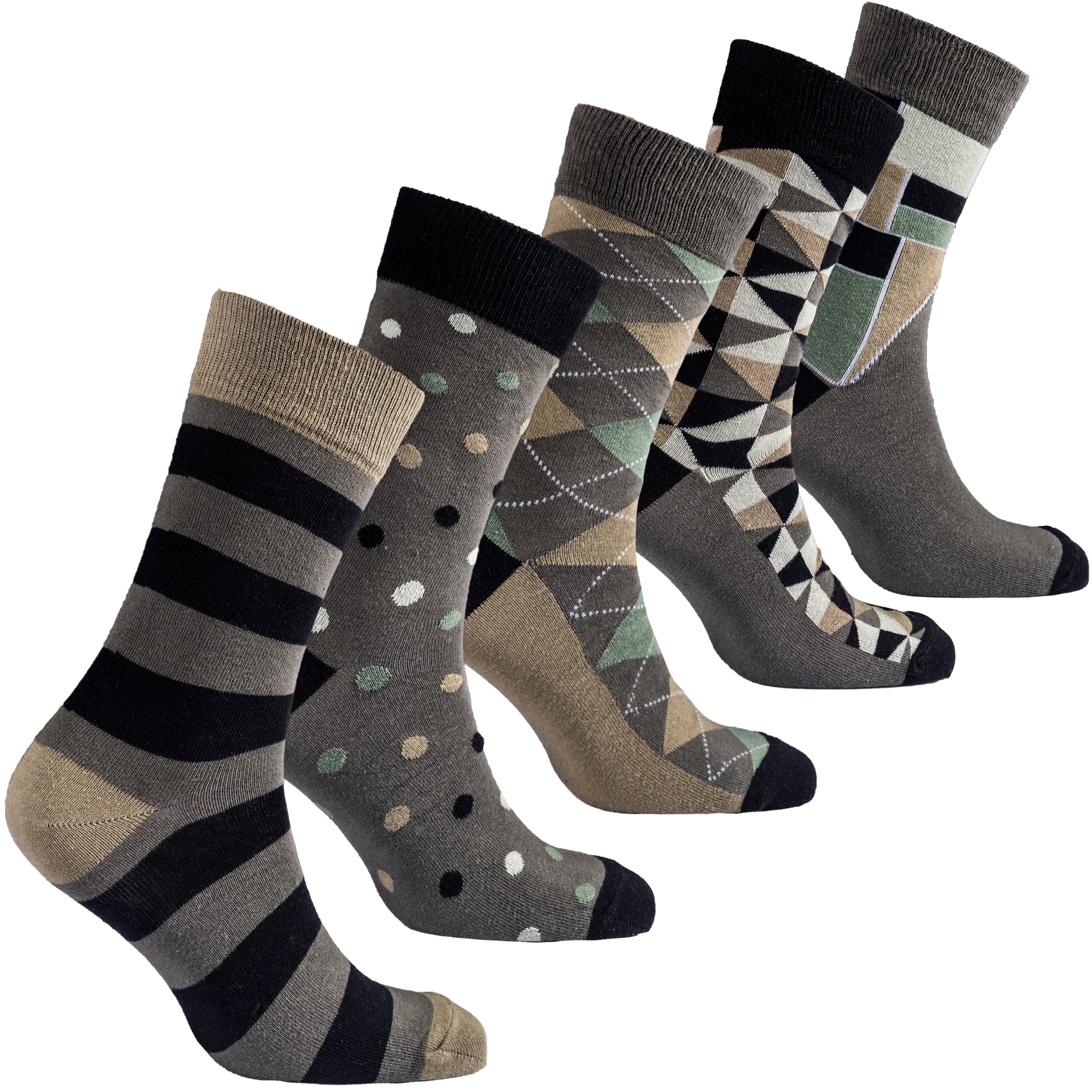 Men's Olive Green Mix Set Socks Men's Olive Green Mix Set Socks