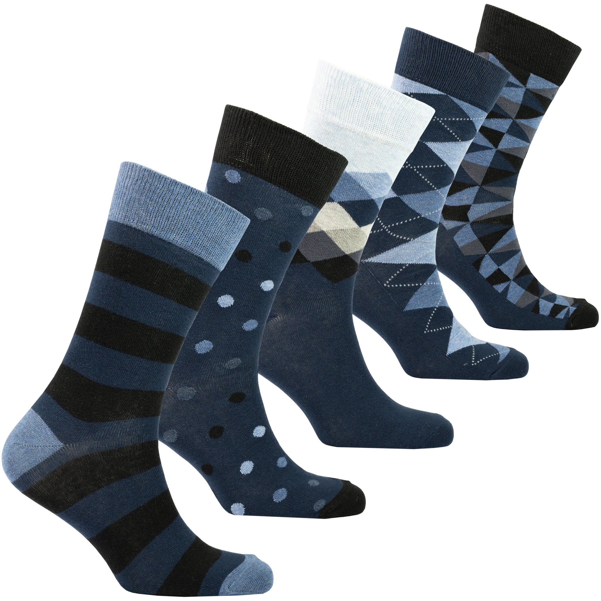 Men's Azure Mix Set Socks grey and white