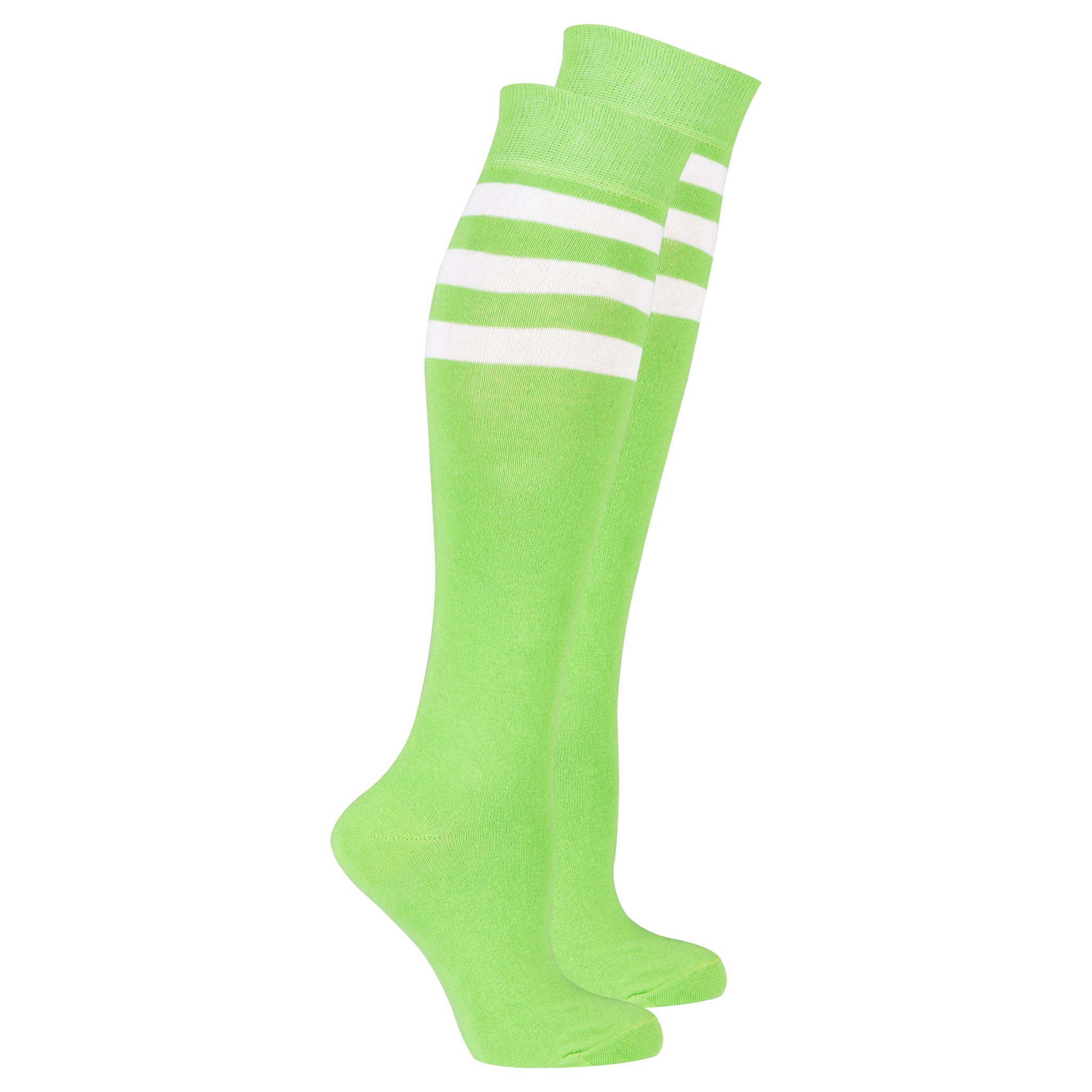 Women's Lime Stripe Knee High Socks