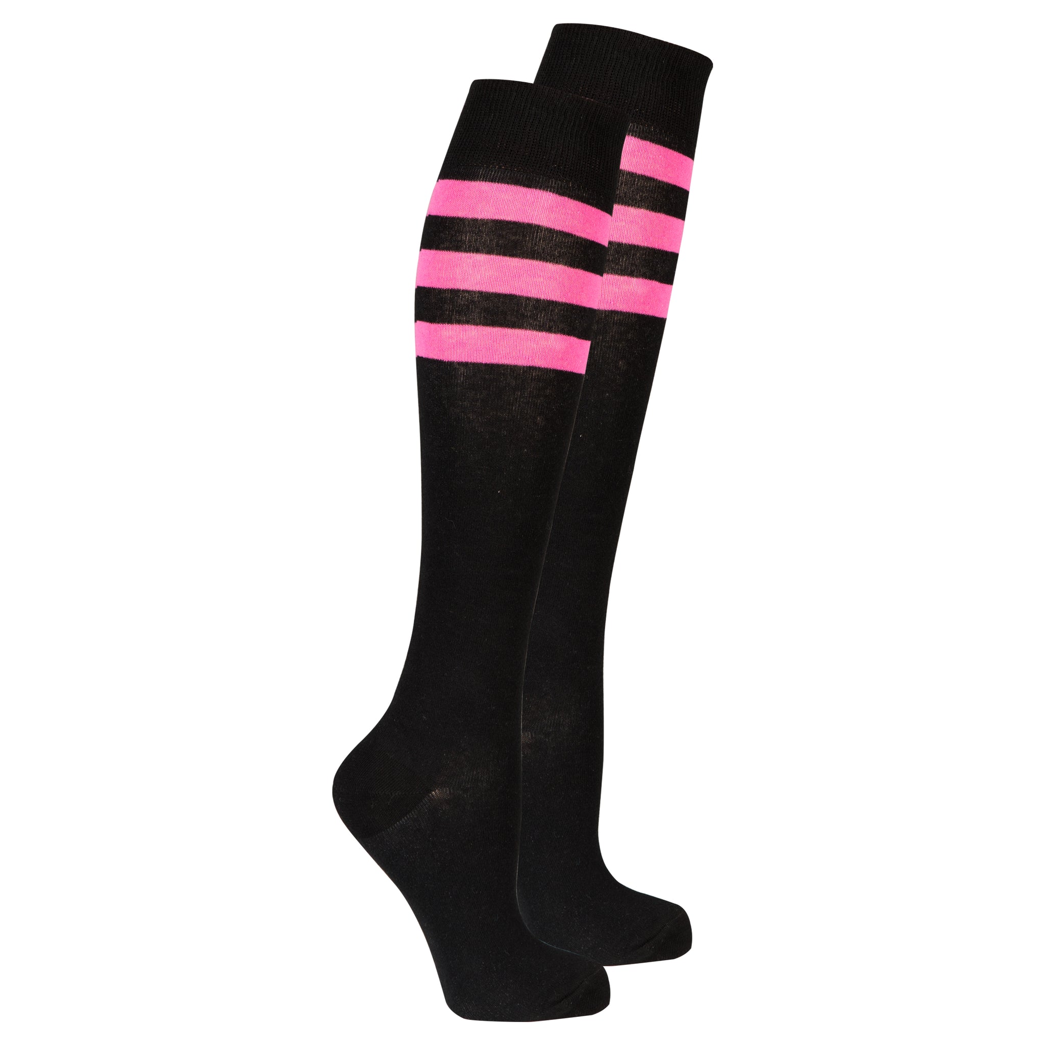 Women's Black Candy Stripe Knee High Socks
