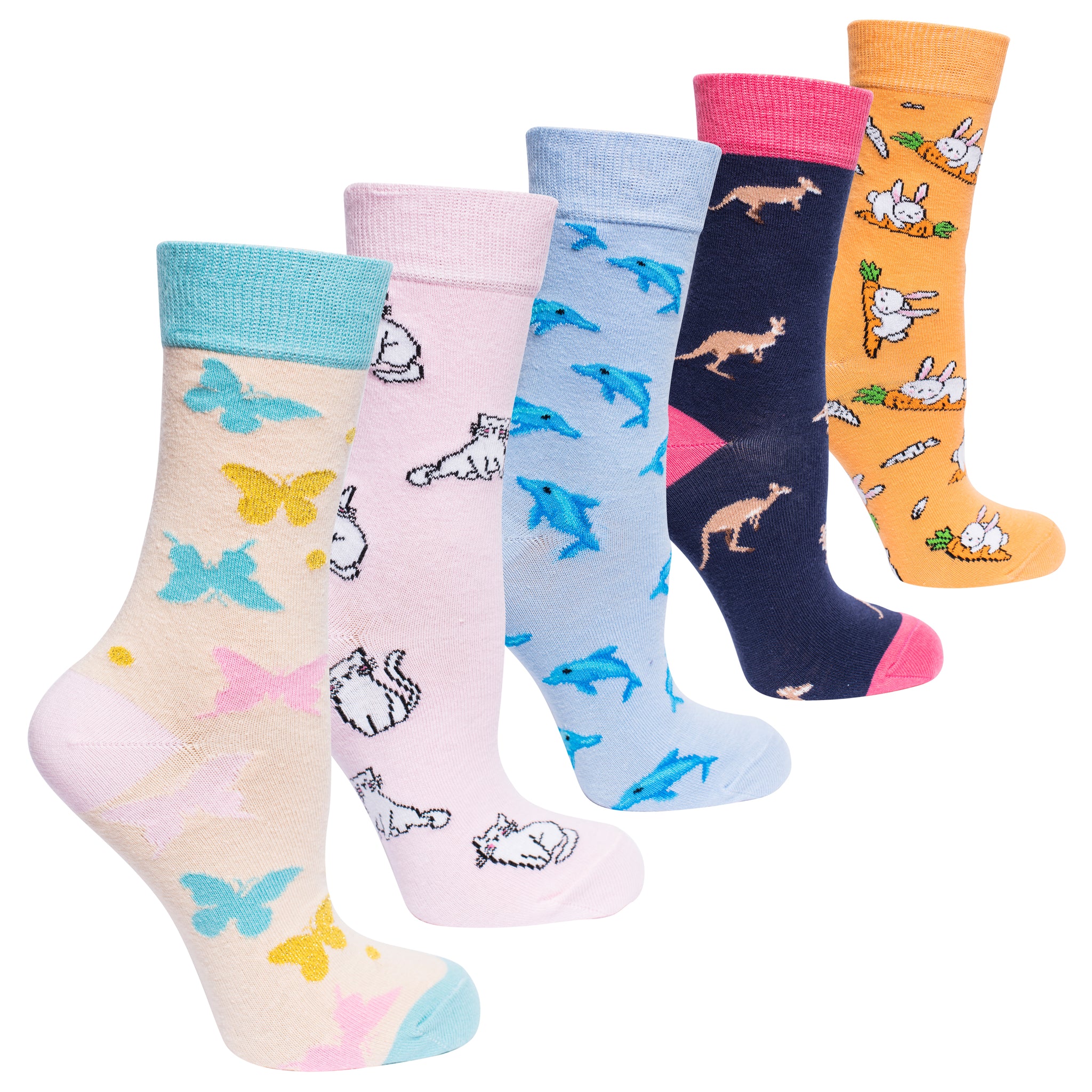 Women's Cute Animals Knee High Socks Set - Socks n Socks