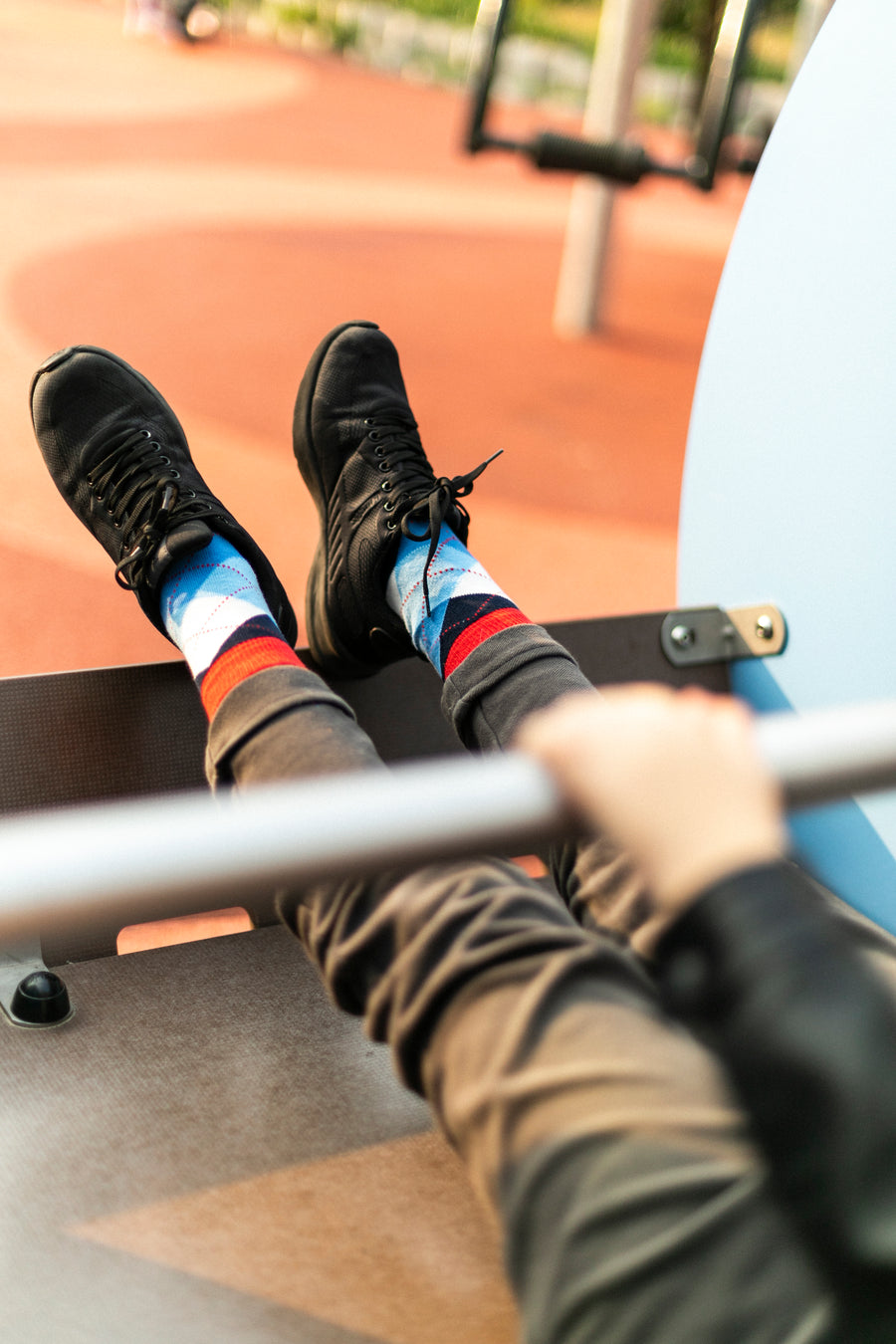 Kids Cerulean Red Argyle Socks