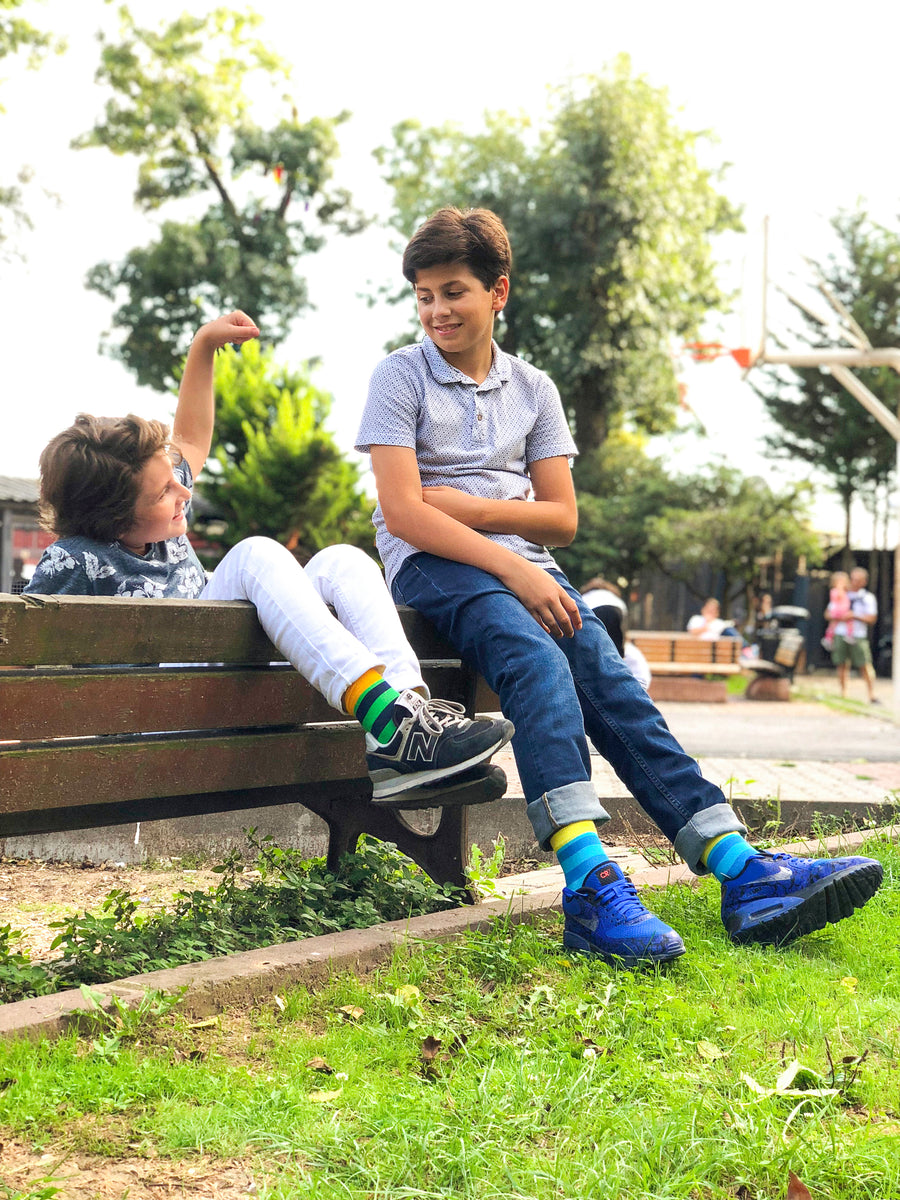 Kids Carrot Leaf Stripe Socks