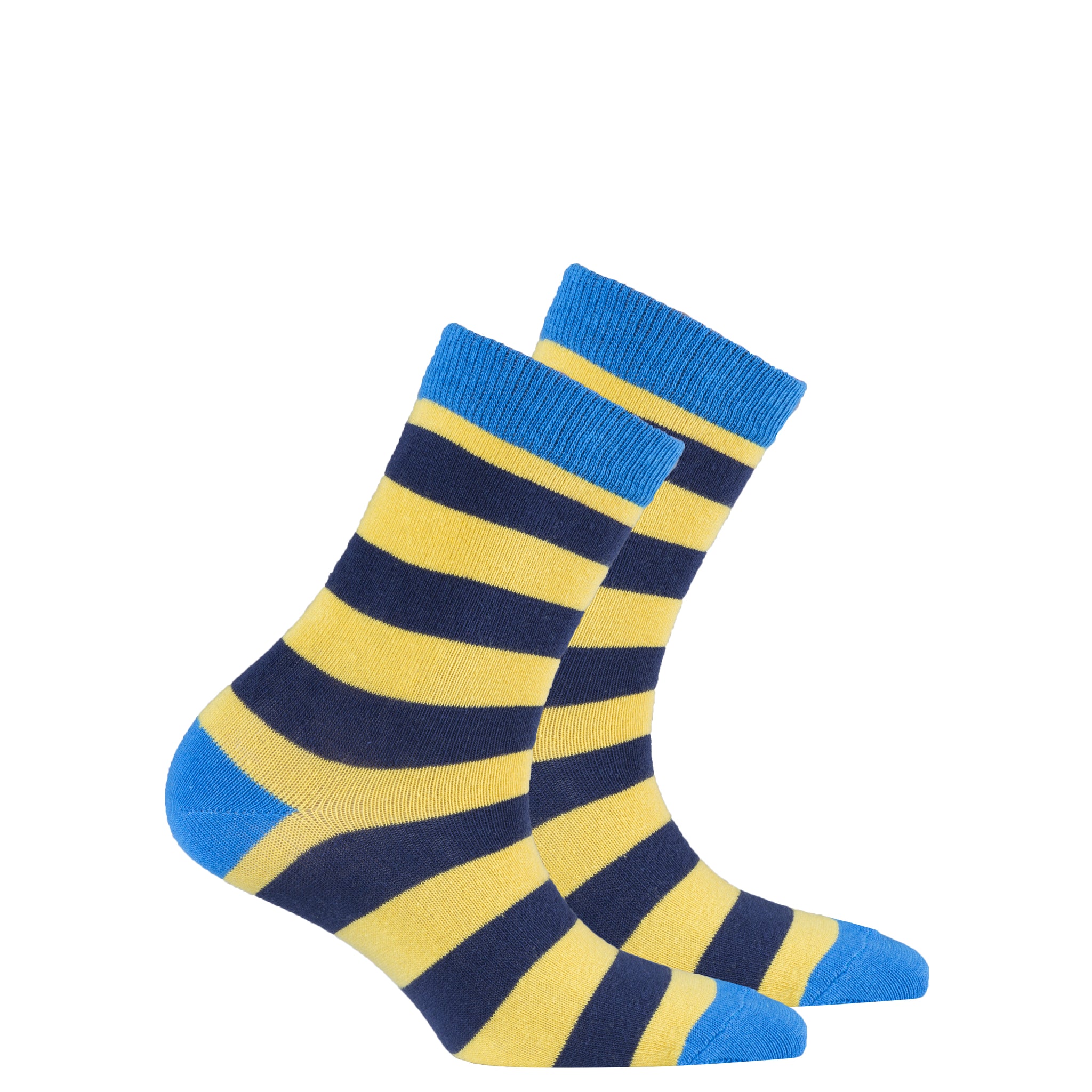Kids Blue Canary Stripe Socks