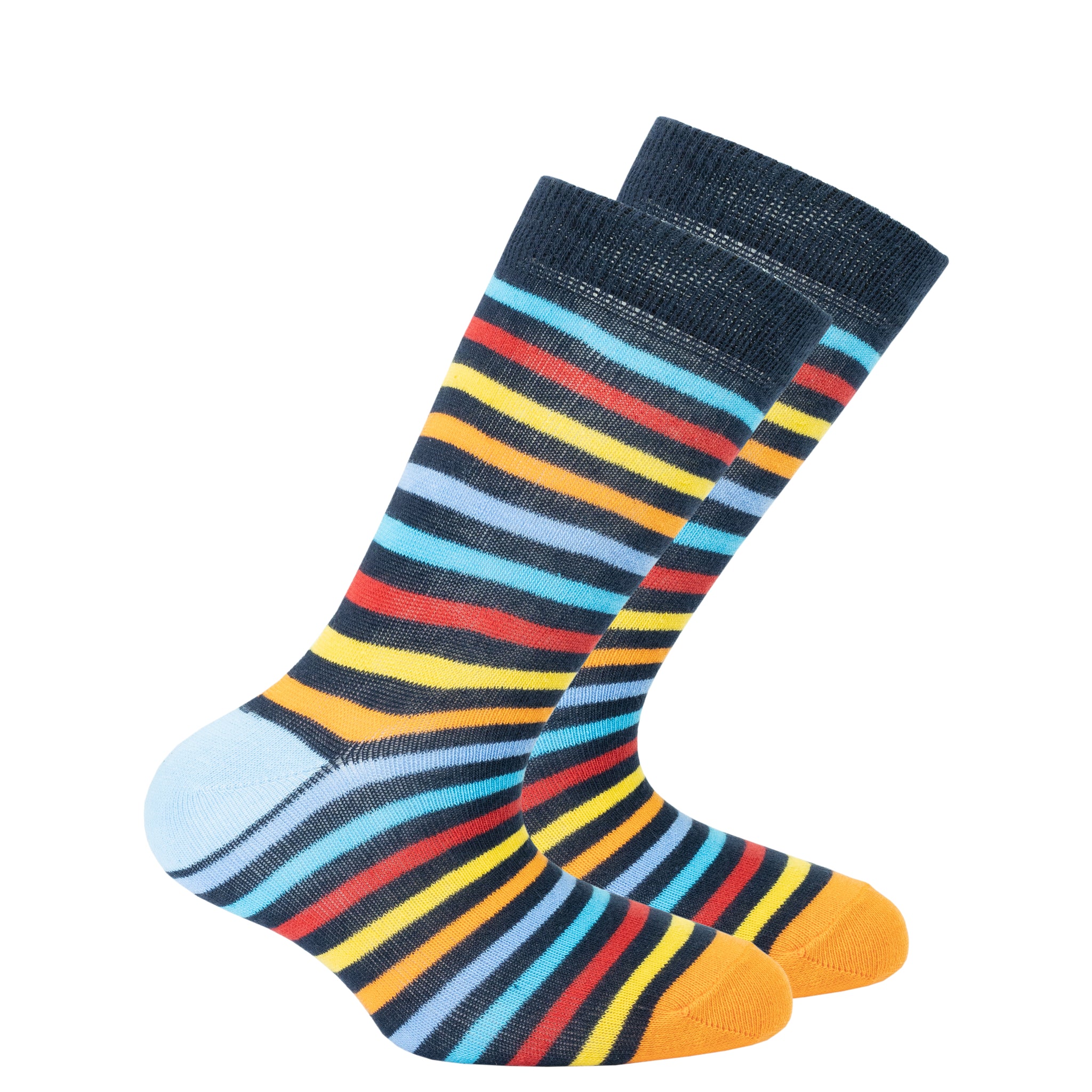 Kids Black Rainbow Stripe Socks