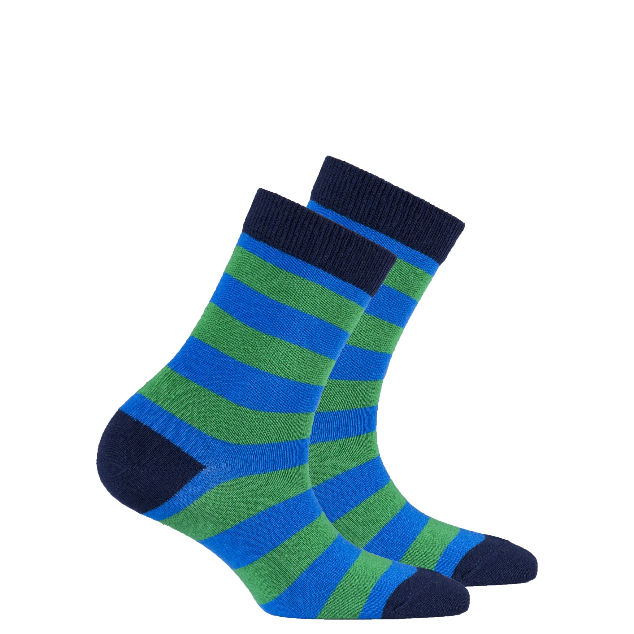 Kids Blue Grass Stripe Socks