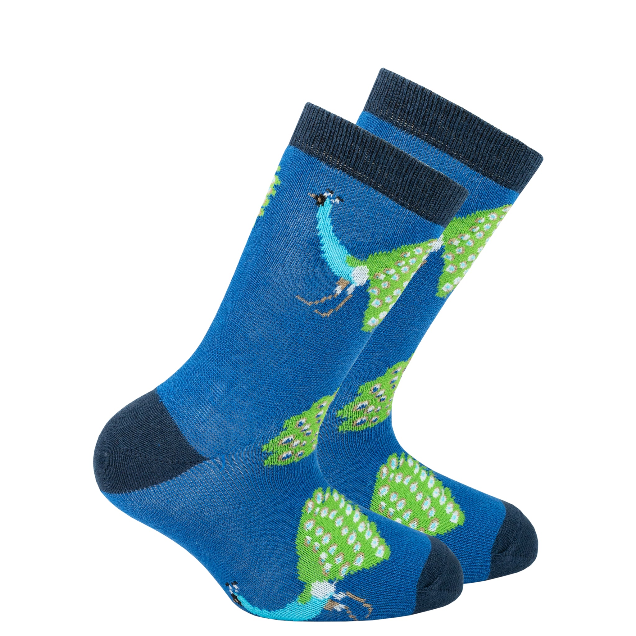 Kids Peacock Socks blue and green