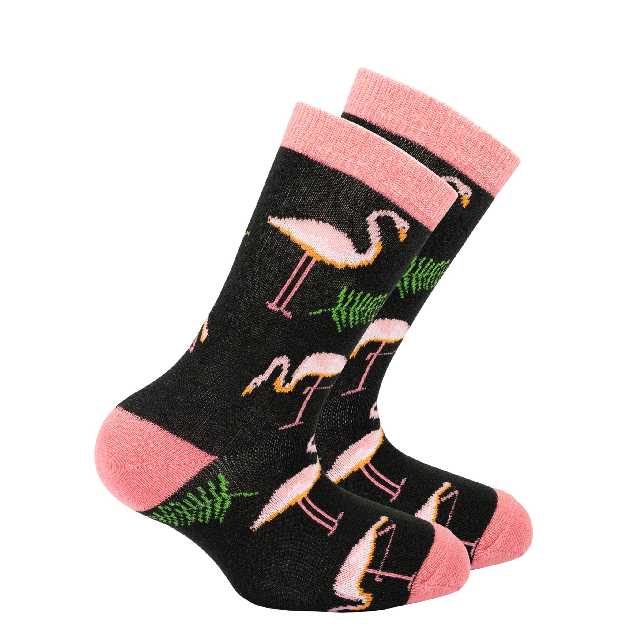 Kids Flamingo Socks pink and black