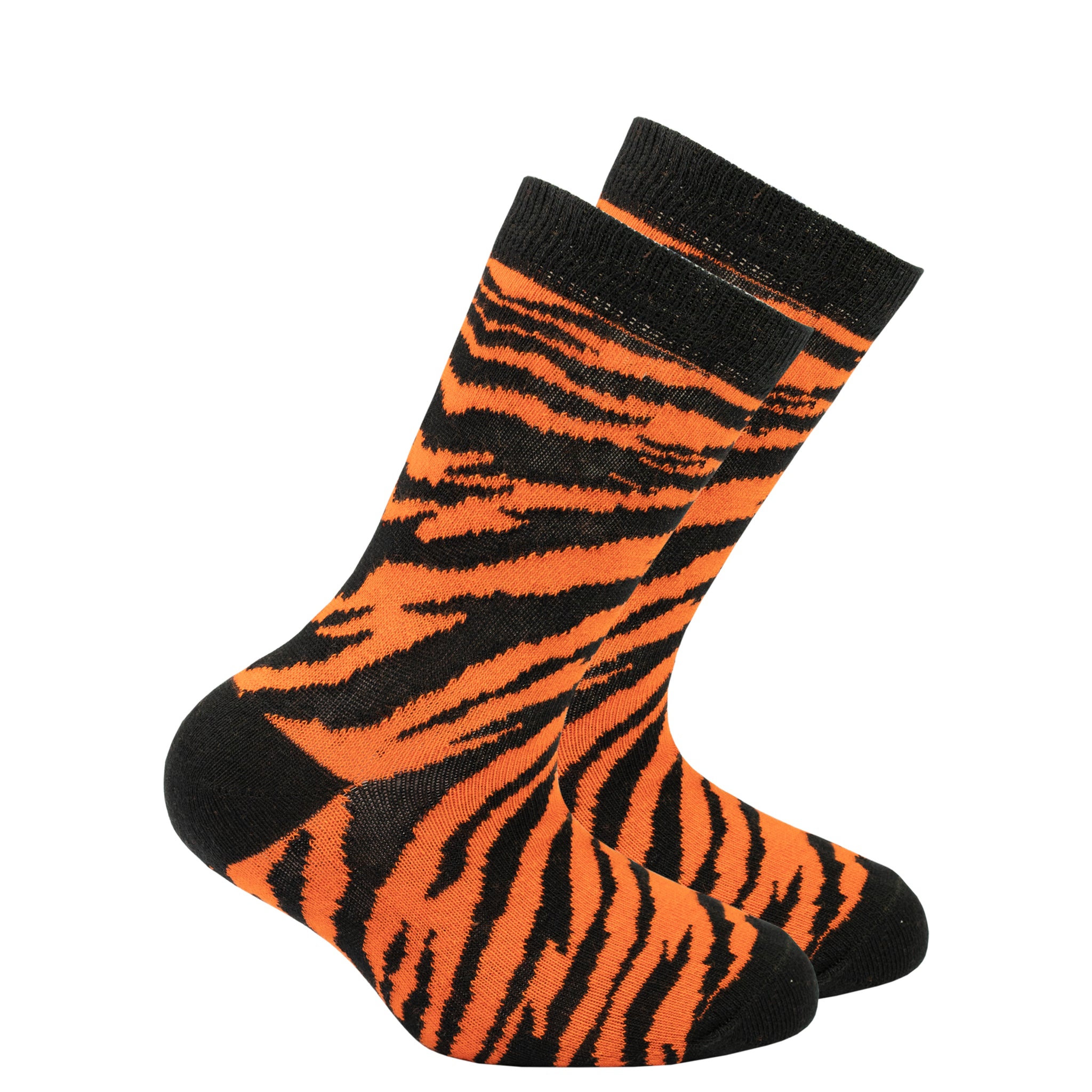 Kids Tiger Socks orange and black