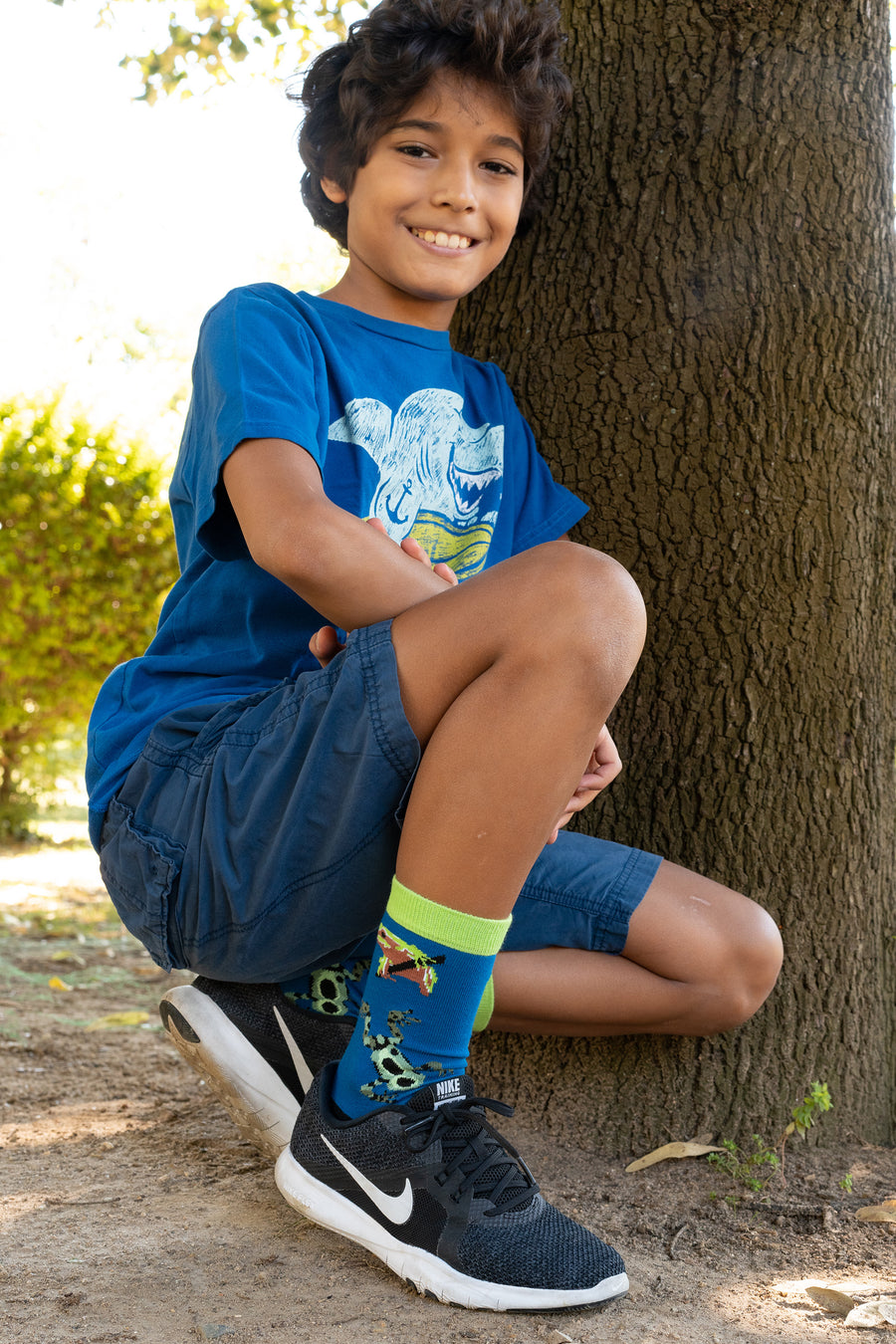 Kids Frog Socks grey and navy